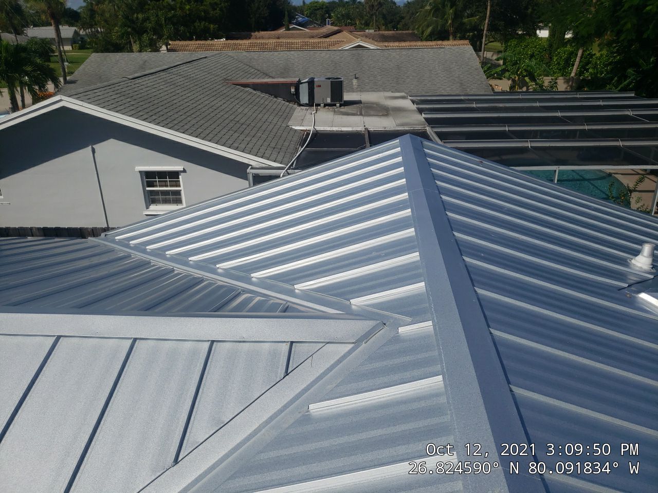 Residential Roofing Installation using 1" Nail strip metal roof by BLUES BROTHERS ROOFING