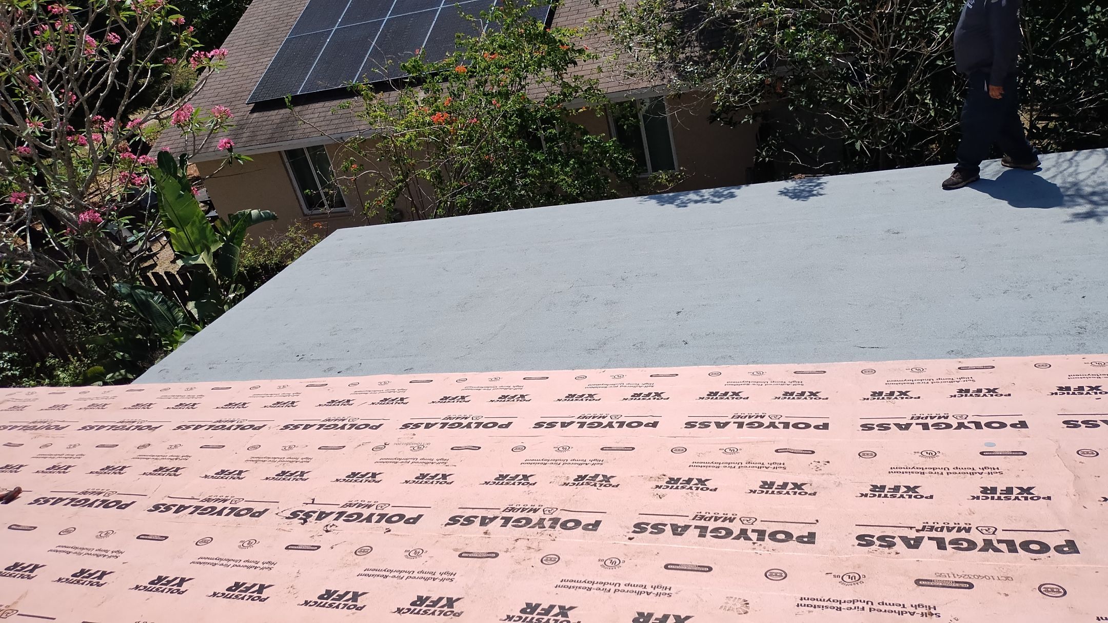 Residential Roofing Installation using 1" Nail strip metal roof by BLUES BROTHERS ROOFING