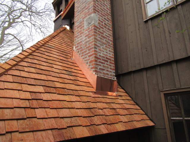 Cedar Roof & Copper Gutter Installation in Lake Forest by Custom Installations