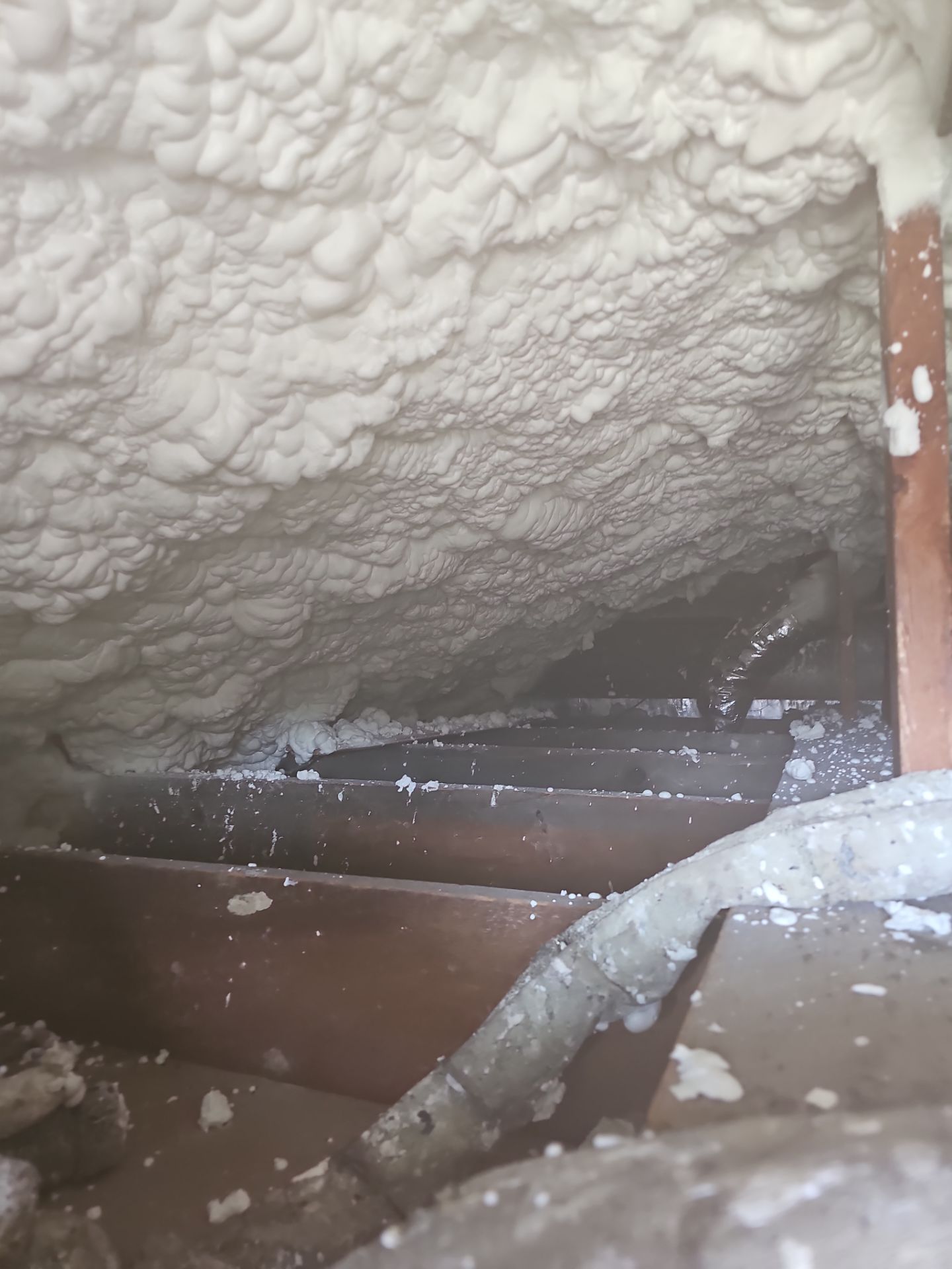 Attic Insulation using open cell spray foam by NYS Foam & Energy