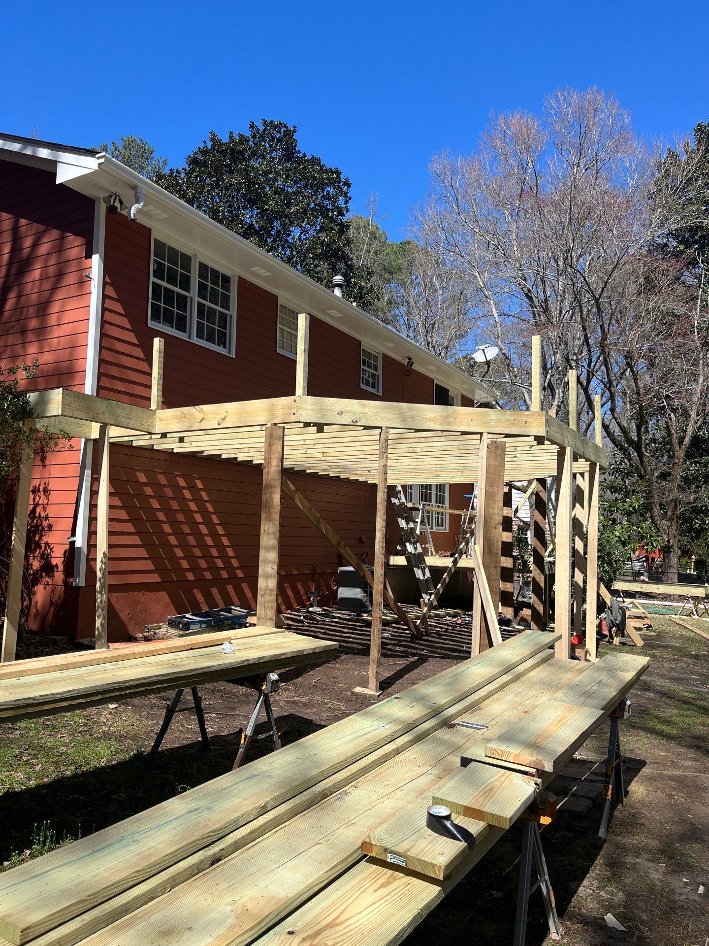 Atlanta, GA James Hardie Siding, Pressure Treated Wood Deck Replacement, and Exterior Painting by Nelson Exteriors 