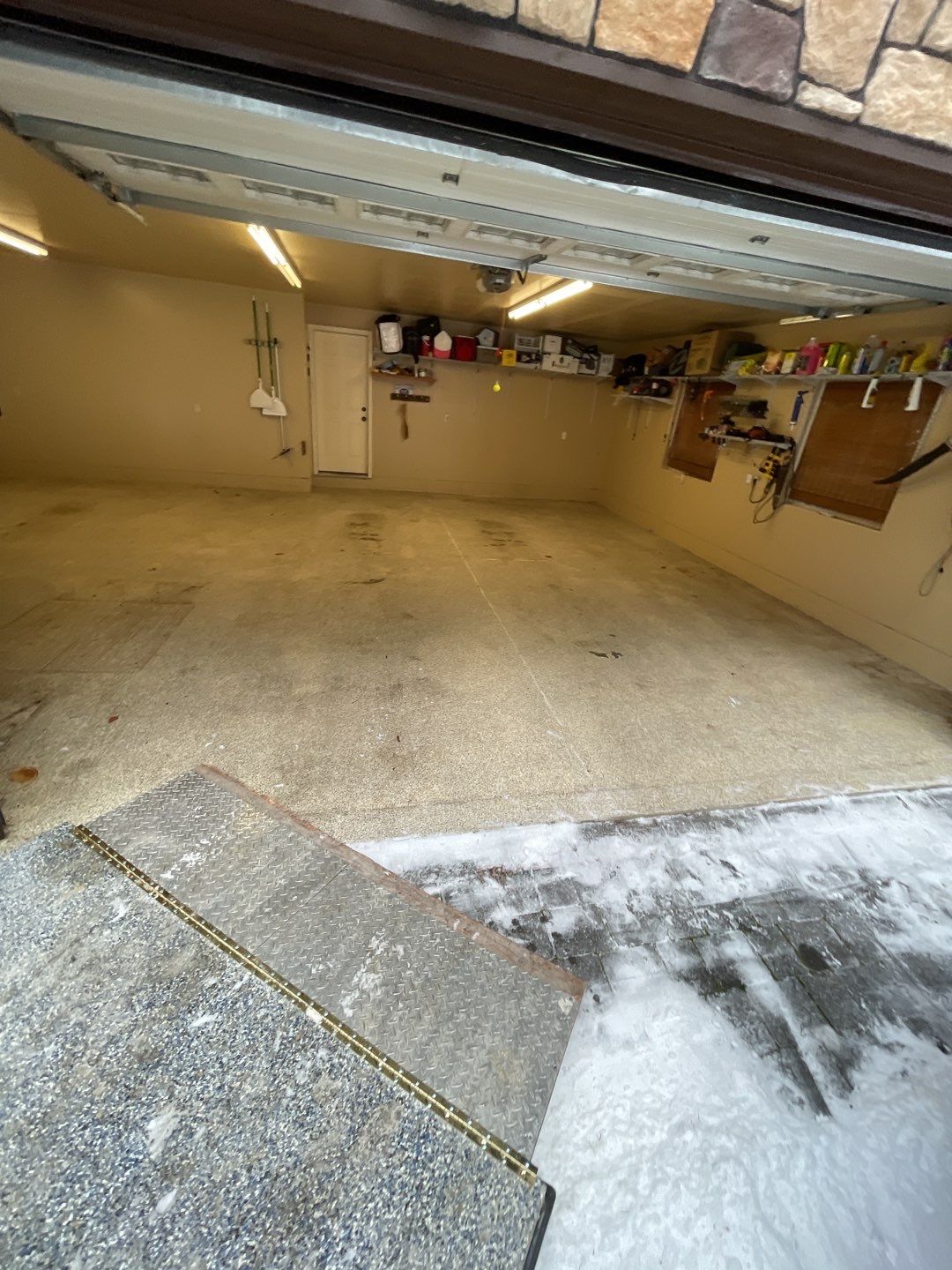 Garage Transformation using Sandstone by Croc Coatings, LLC