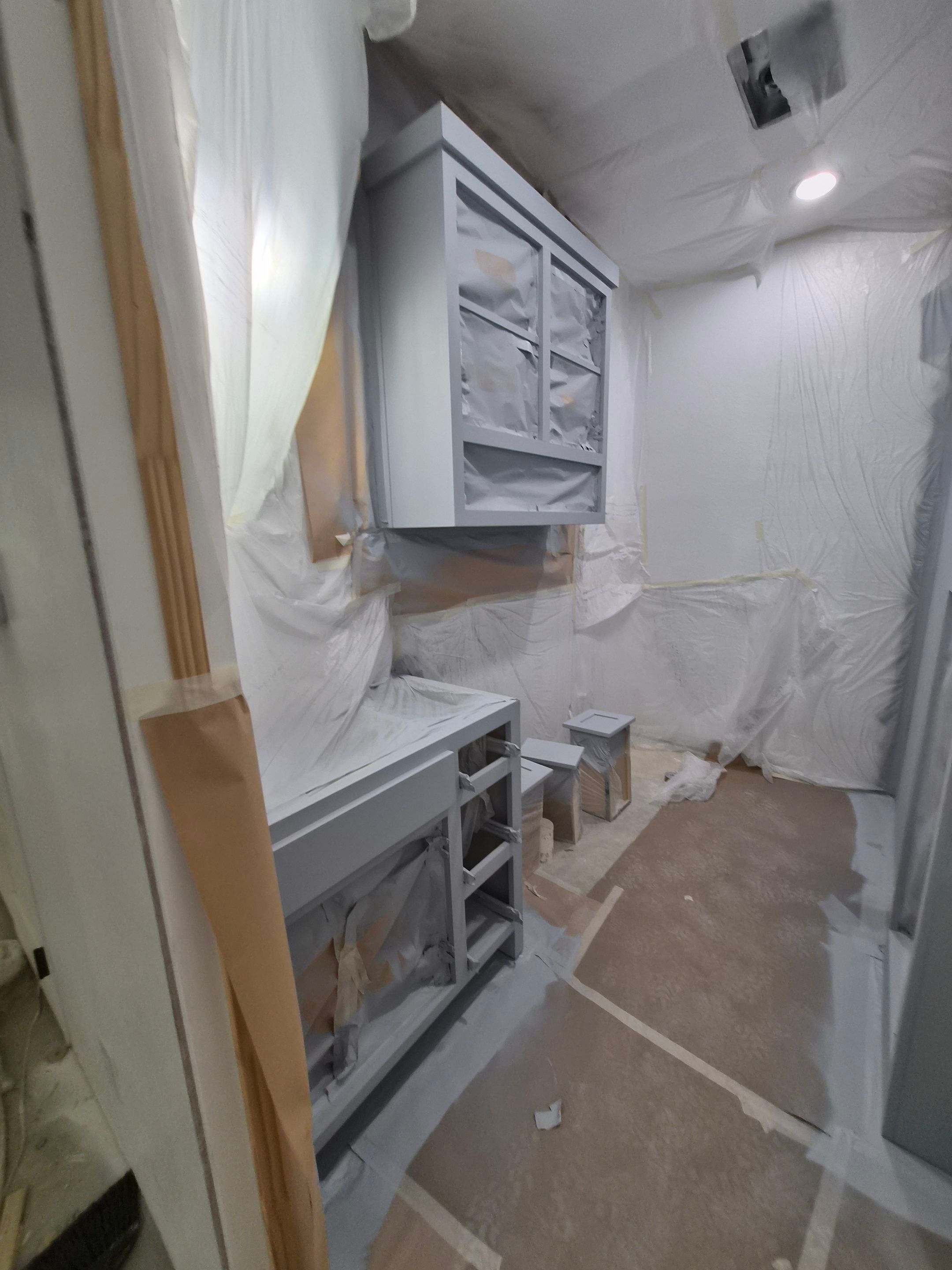 Sage Green Cabinet Transformation in Brownsboro, TX! by Quality Coats Painting