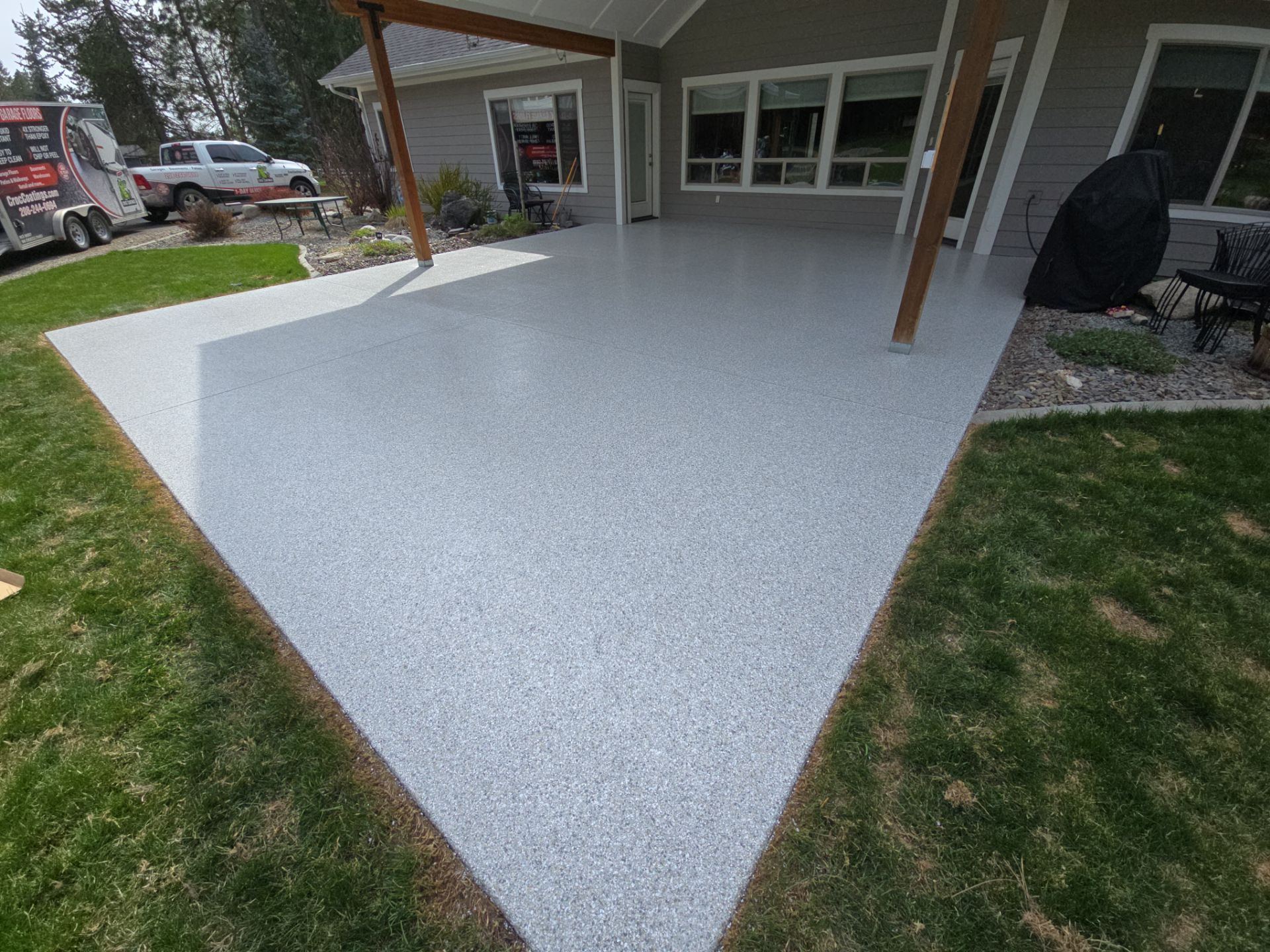 Patio Transformation using Mt Everest by Croc Coatings, LLC