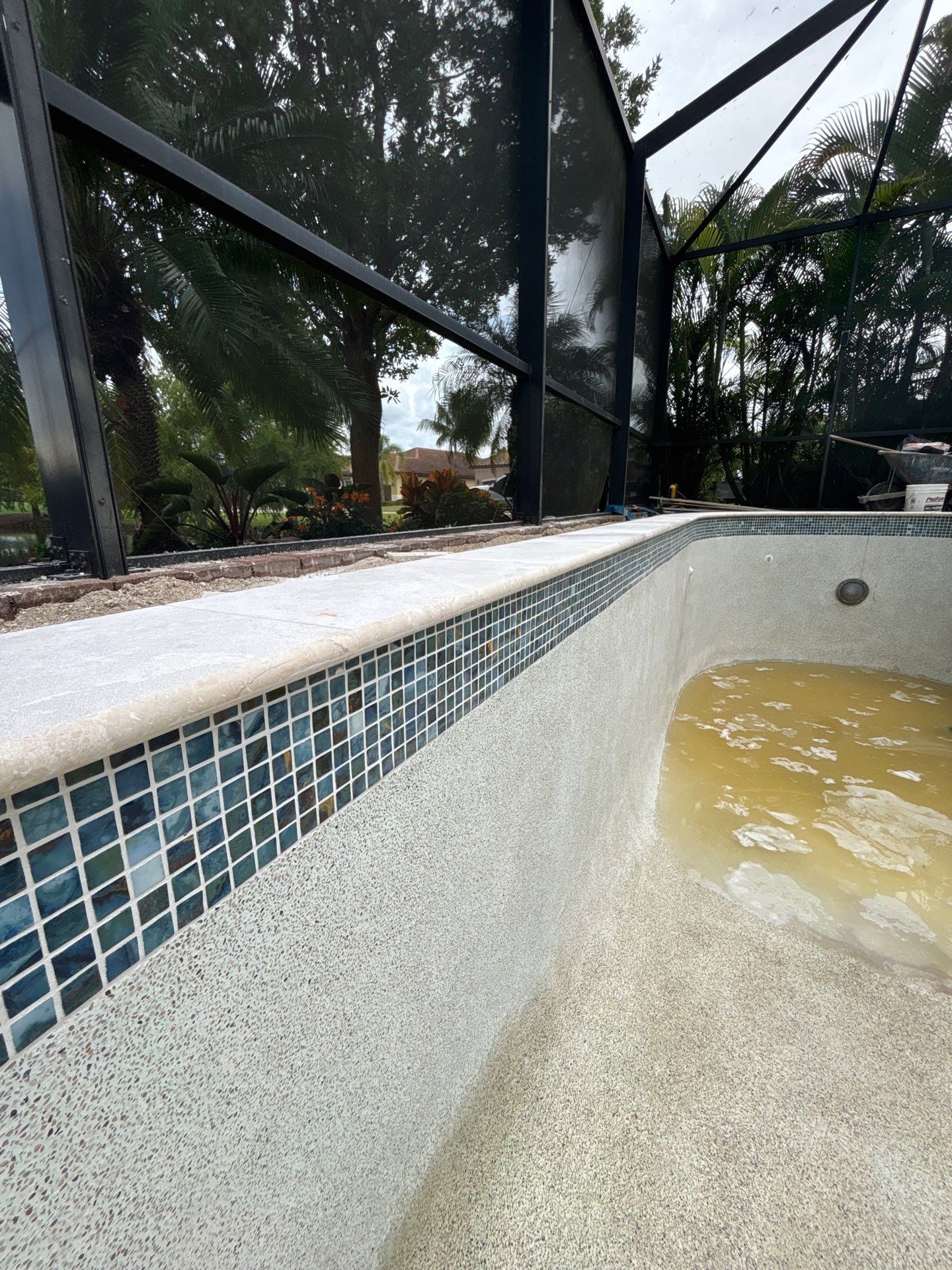 Textured Marble Pool Deck - Bonita National Golf & Country Club by Old Town Pavers Llc