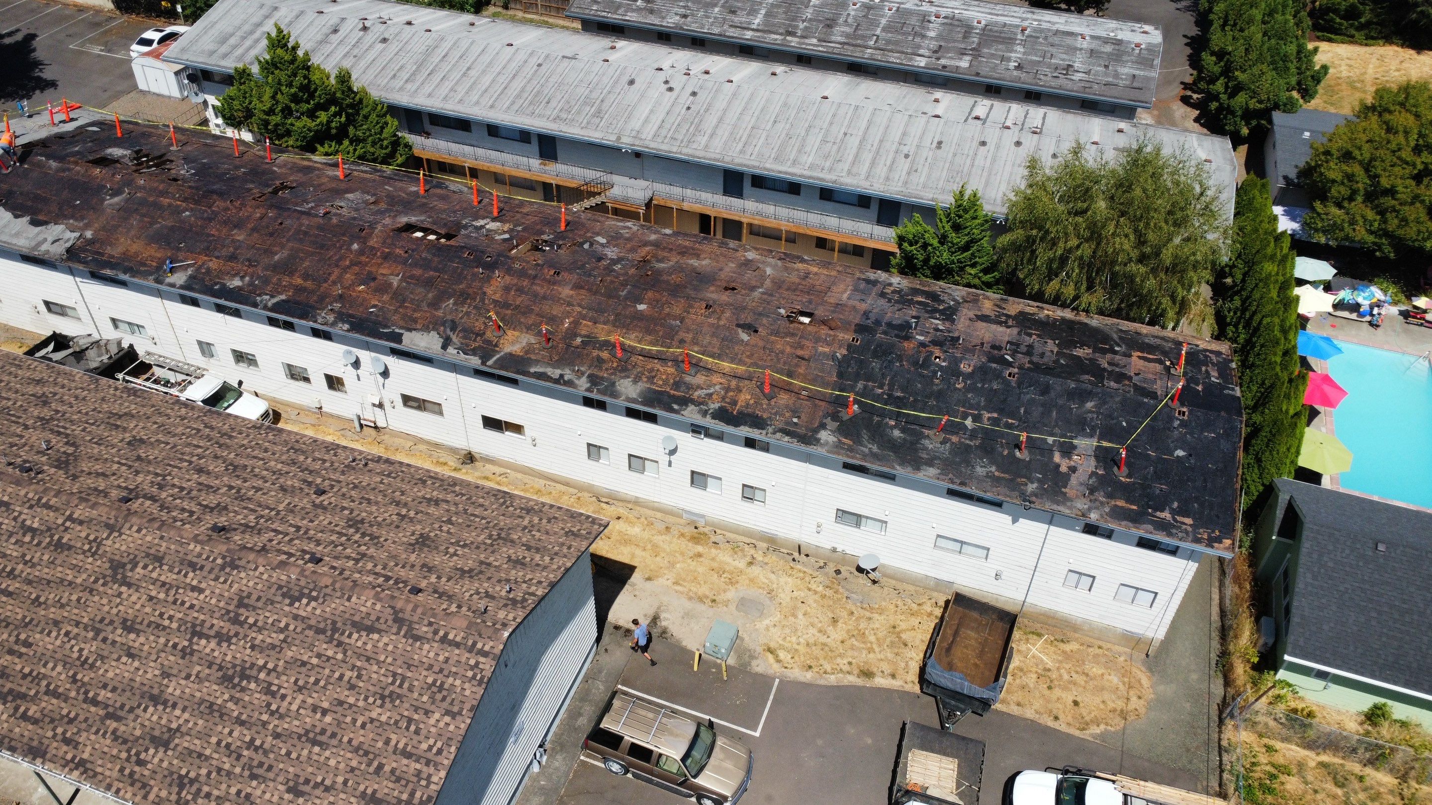 Commercial Flat Roof Installation using GAF 60Mil TPO  by Orezona Building & Roofing Company, Inc.