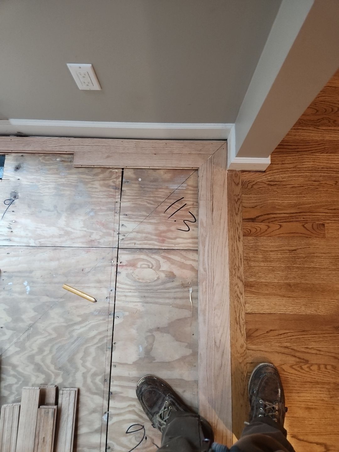 Ann Arbor Elegance: Red Oak and Walnut Living Room Masterpiece by Ann Arbor Hardwoods
