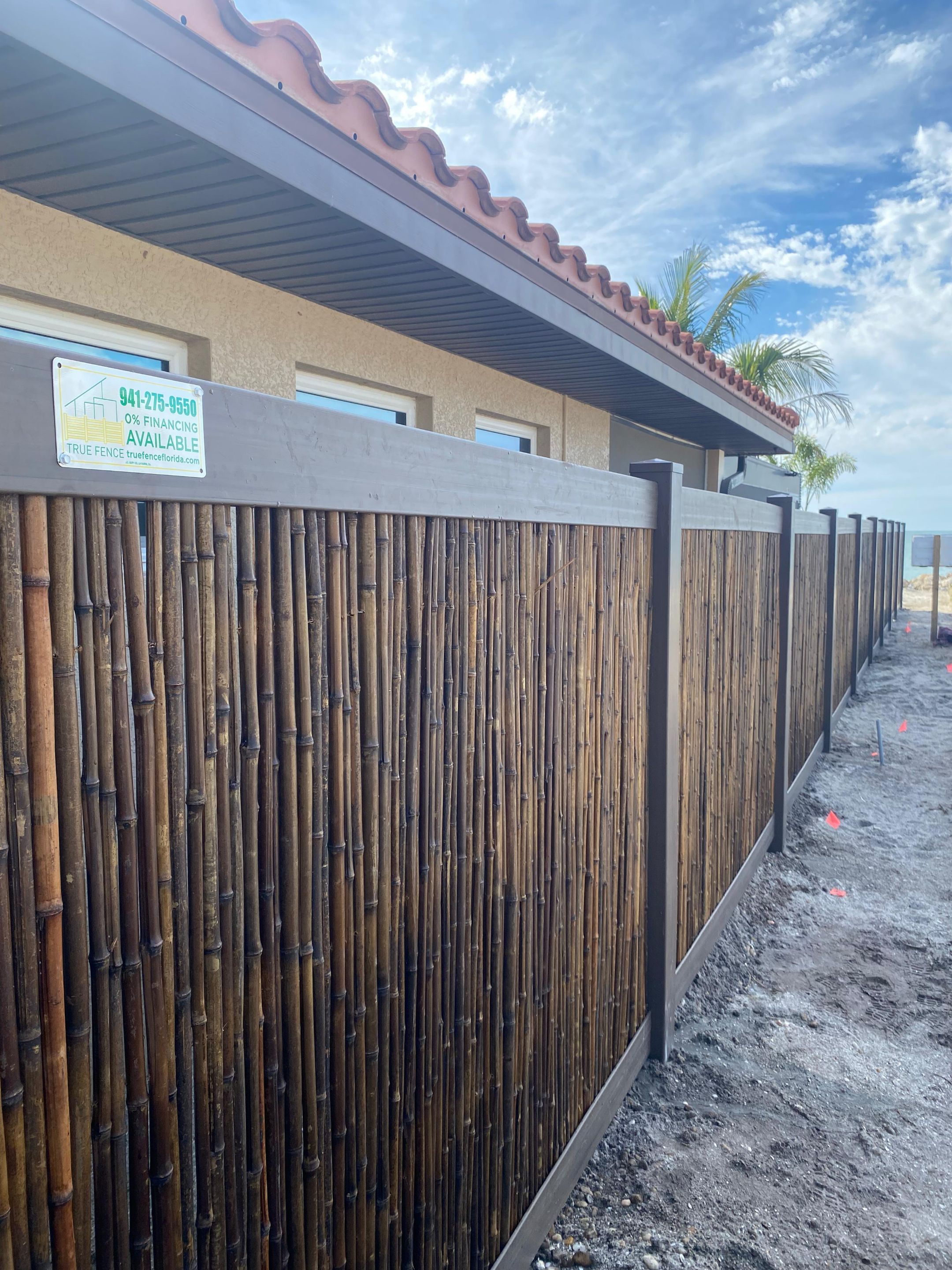 Custom Bamboo Vinyl Fence in Manasota Key by True Fence LLC