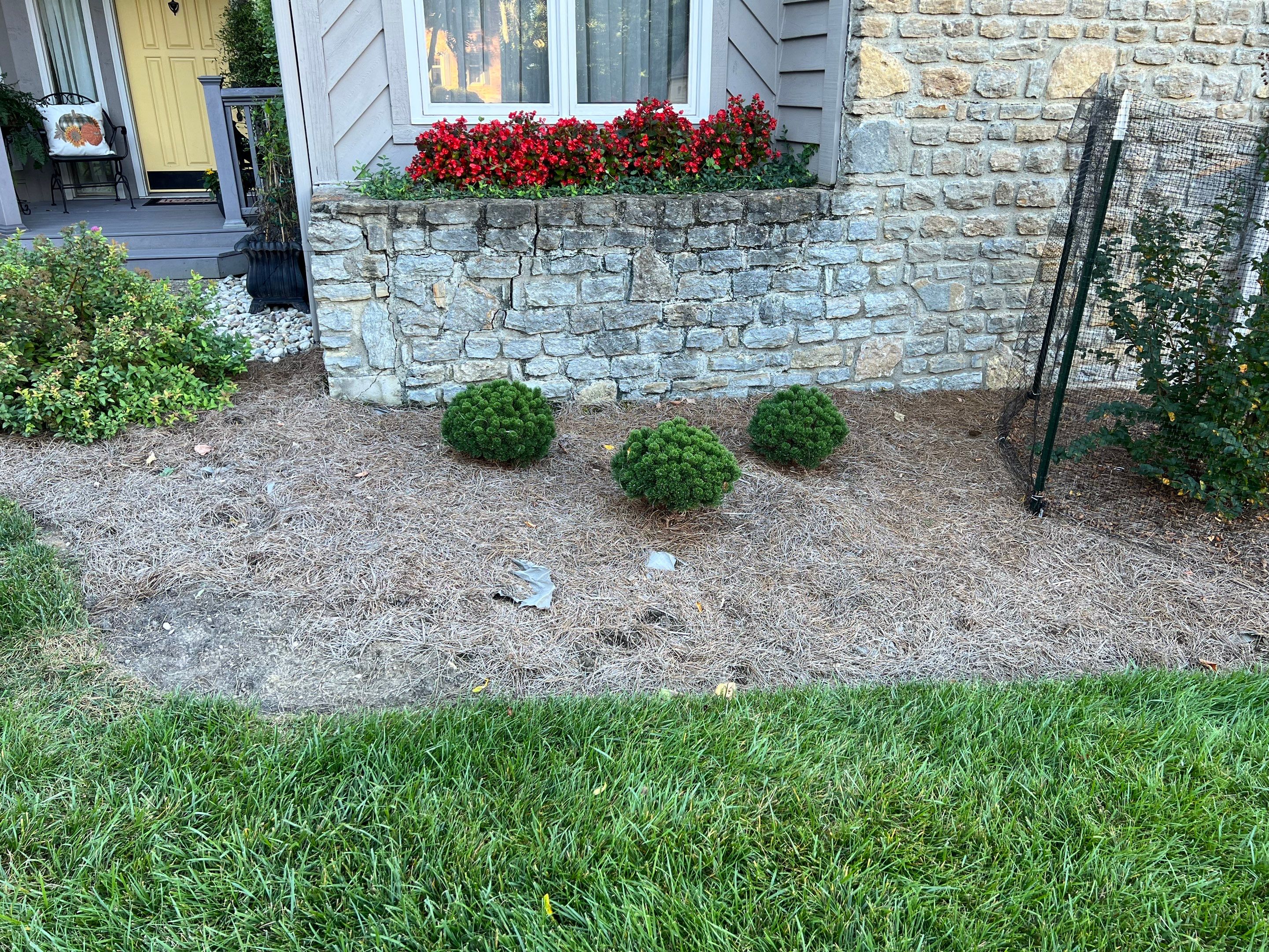 Spring Clean Up using Pine Straw by Reisenberg’s Lawn & Landscape, LLC
