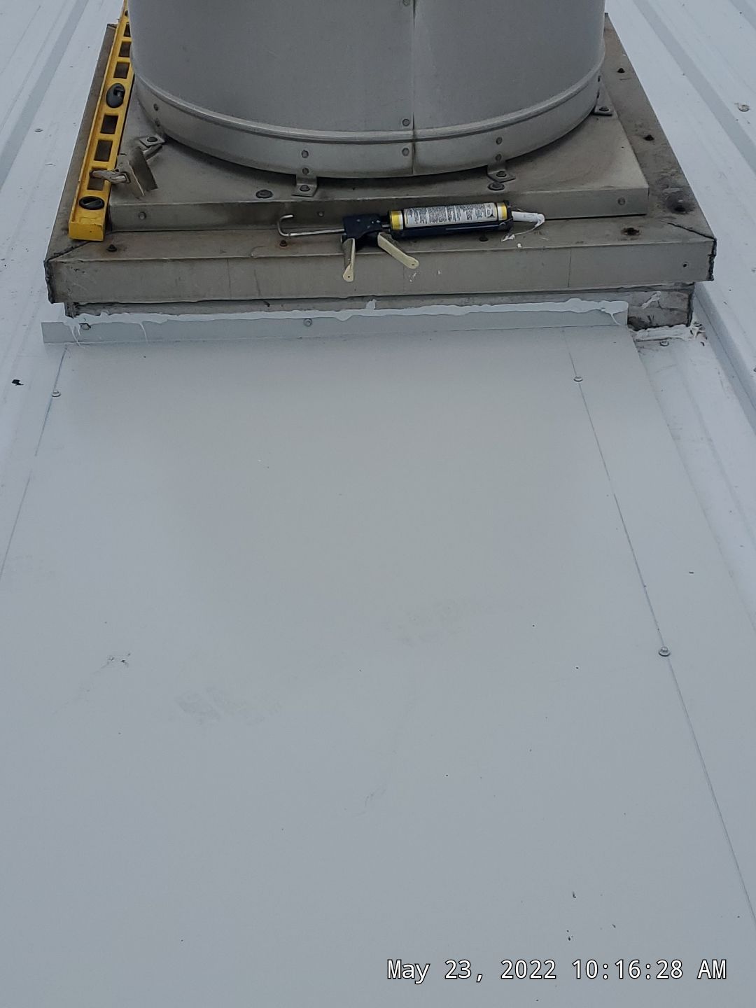 Commercial Roofing Installation using Aluminum Roofing panels by Hostetler Roofing