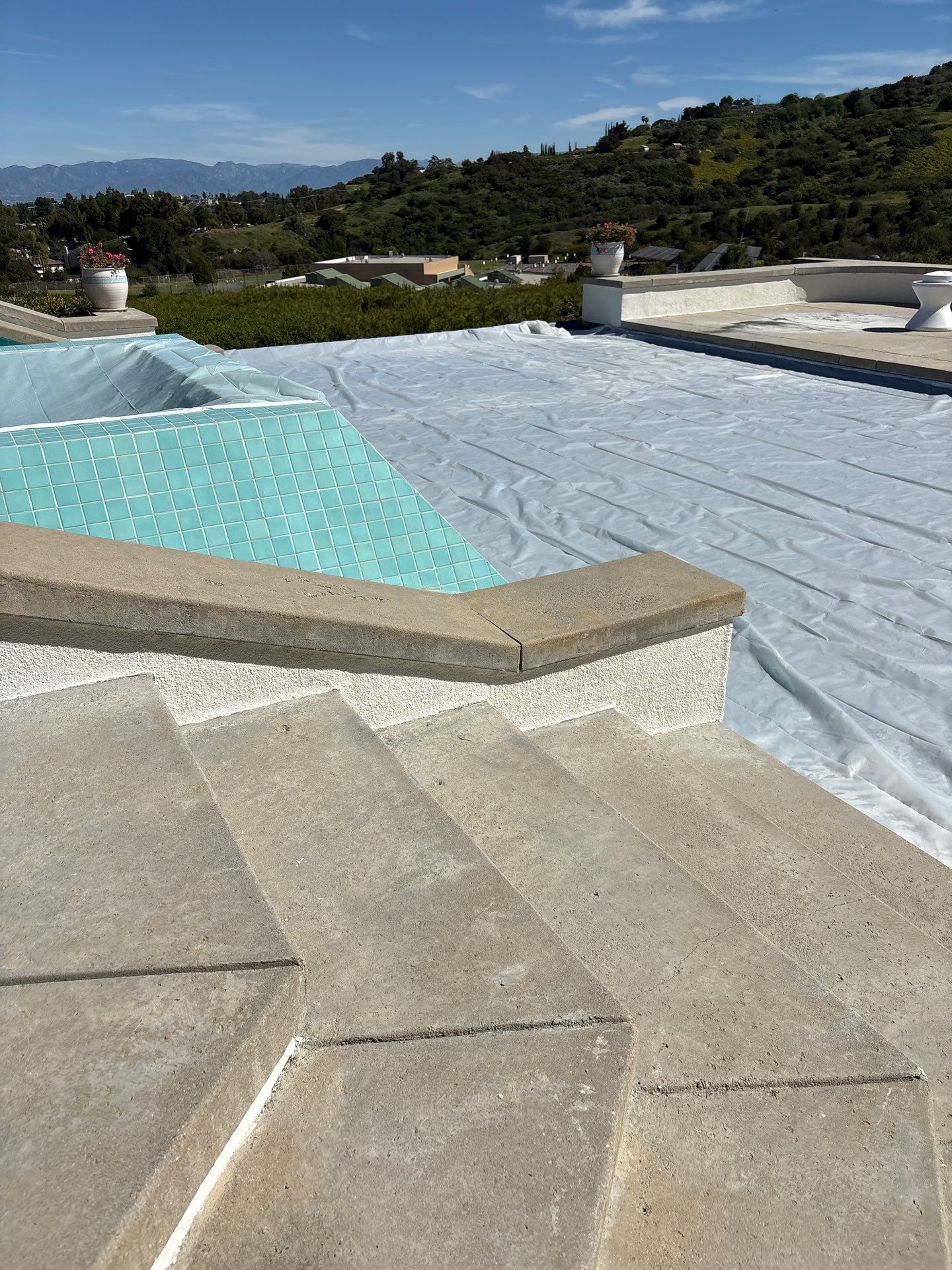 Sandblasting Concrete Back Patio In Calabasas, CA by La Power Washing Inc