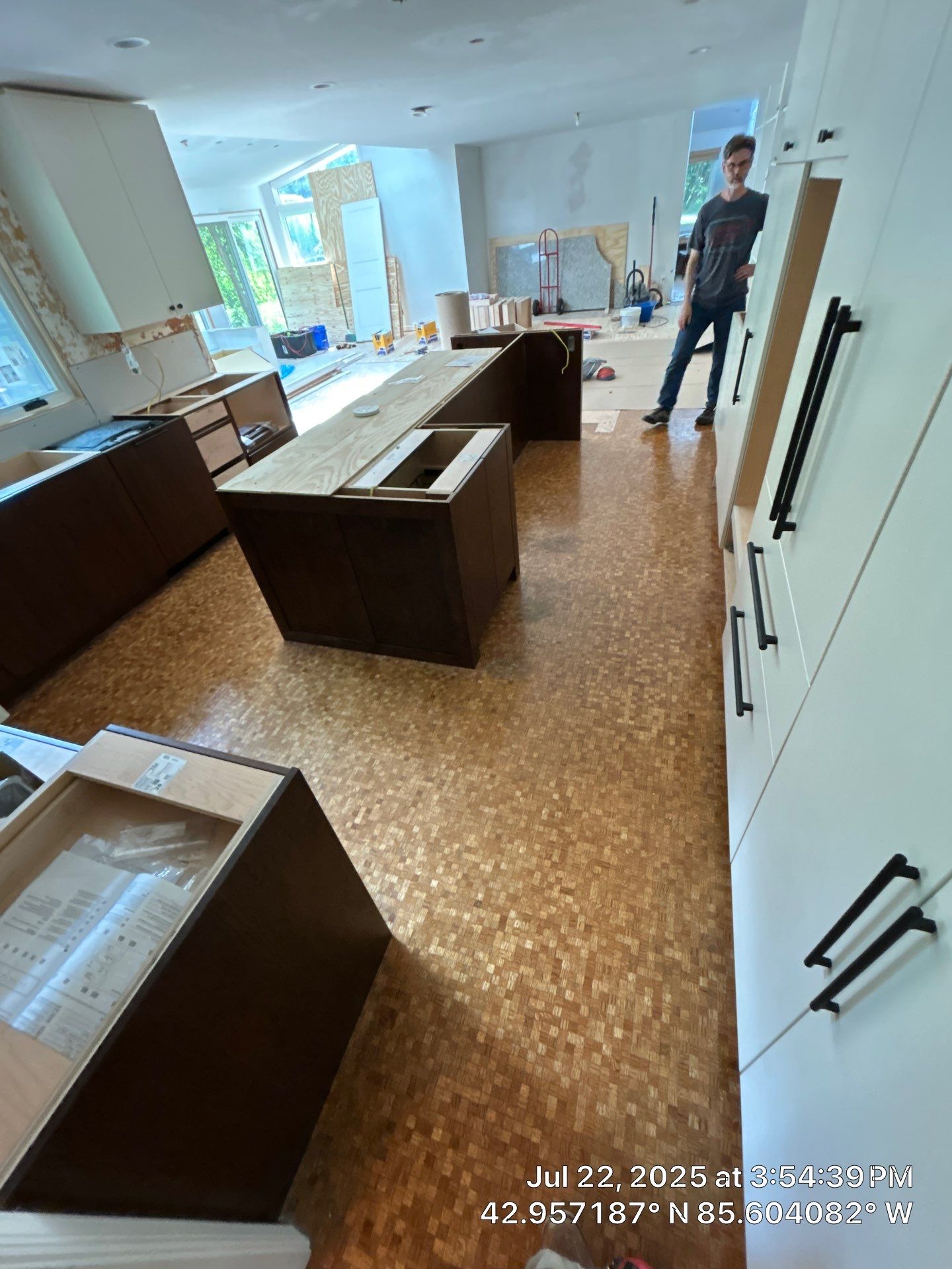 UNIQUE MID CENTURY MODERN Square Wood Tile Floor by RTBaldwin Hardwood Floors