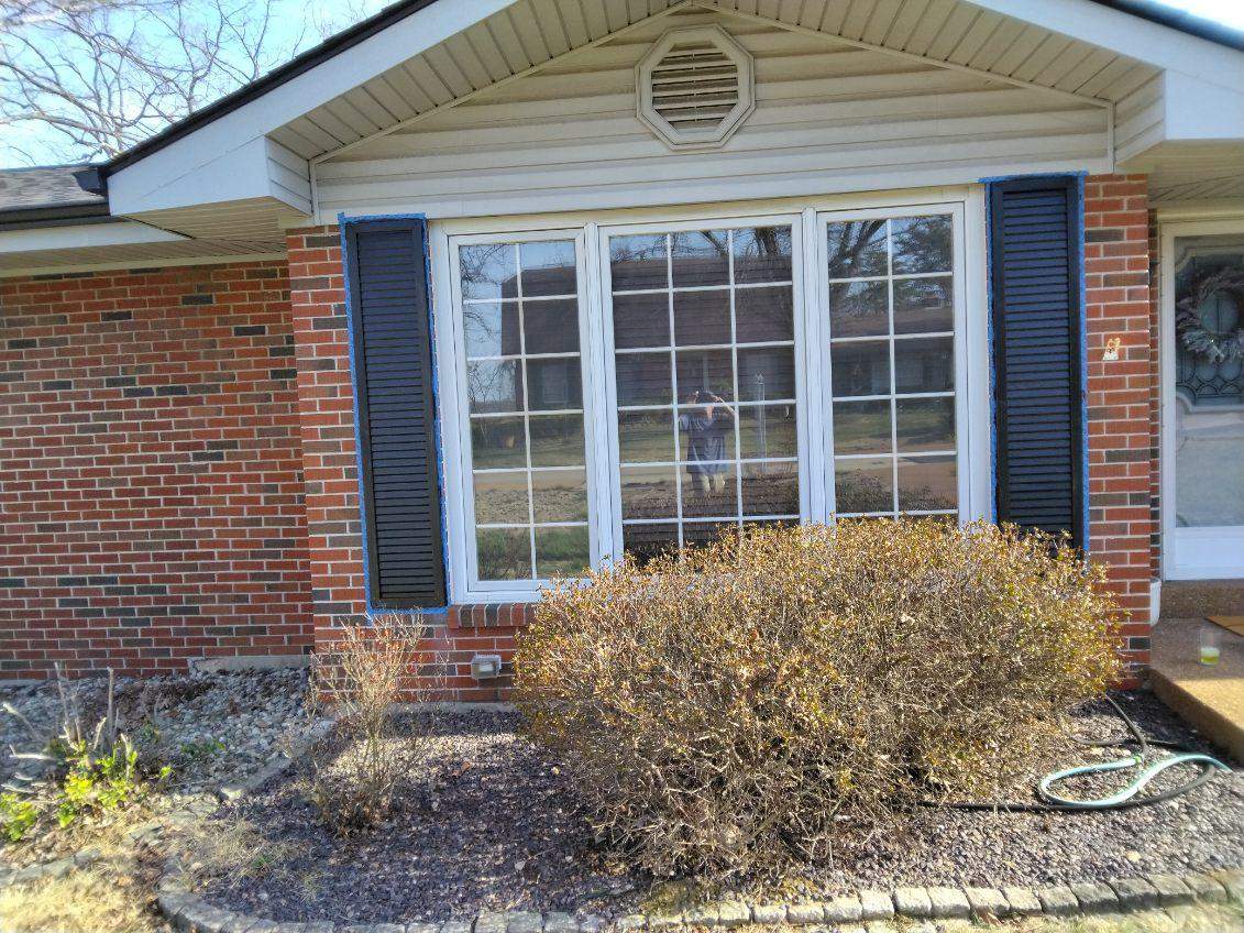 Exterior Metal Shutter Repainting - Fenton, MO by Legendary Services Company LLC.
