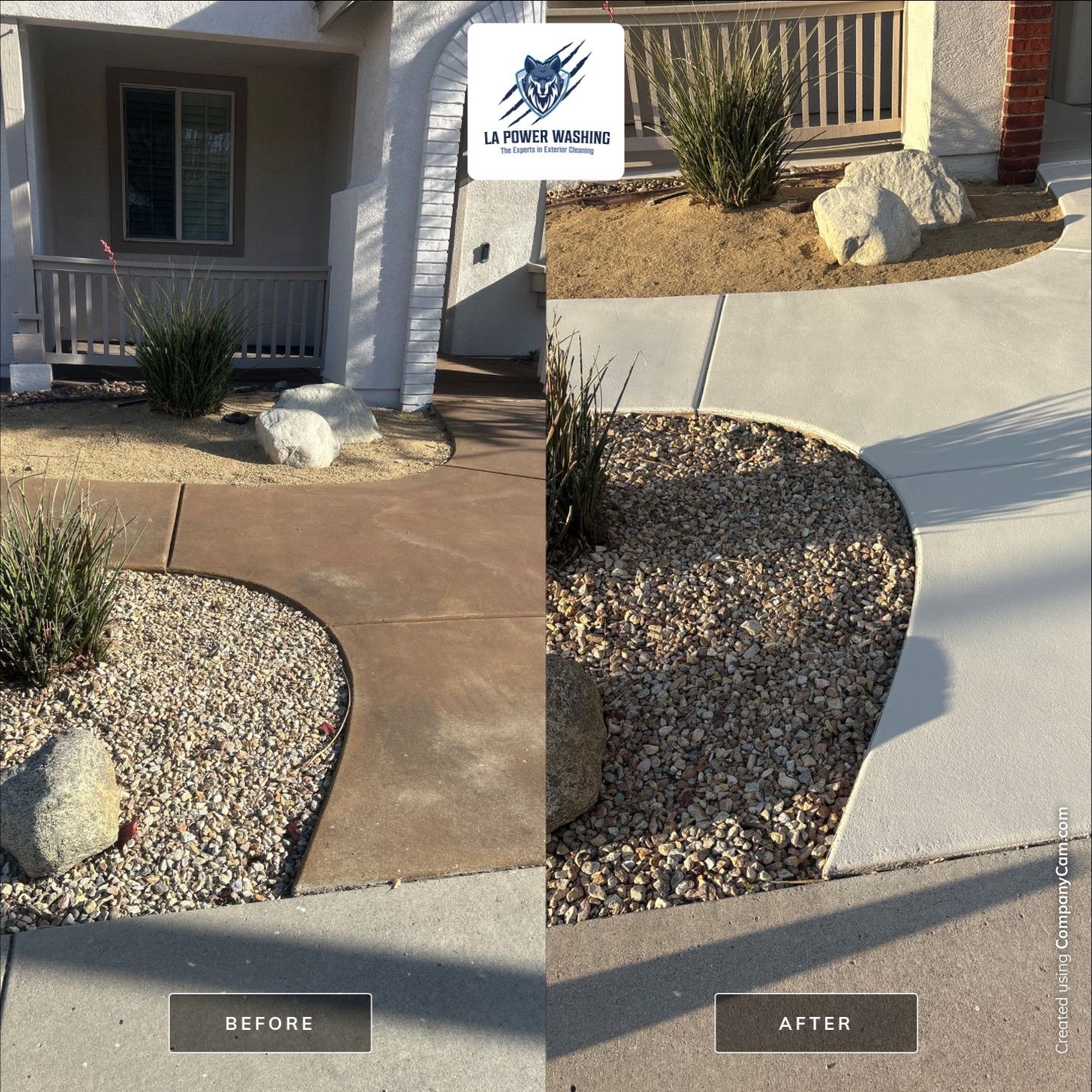 Sandblasting & Staining Concrete Driveway In Rancho Cucamonga, CA by La Power Washing Inc