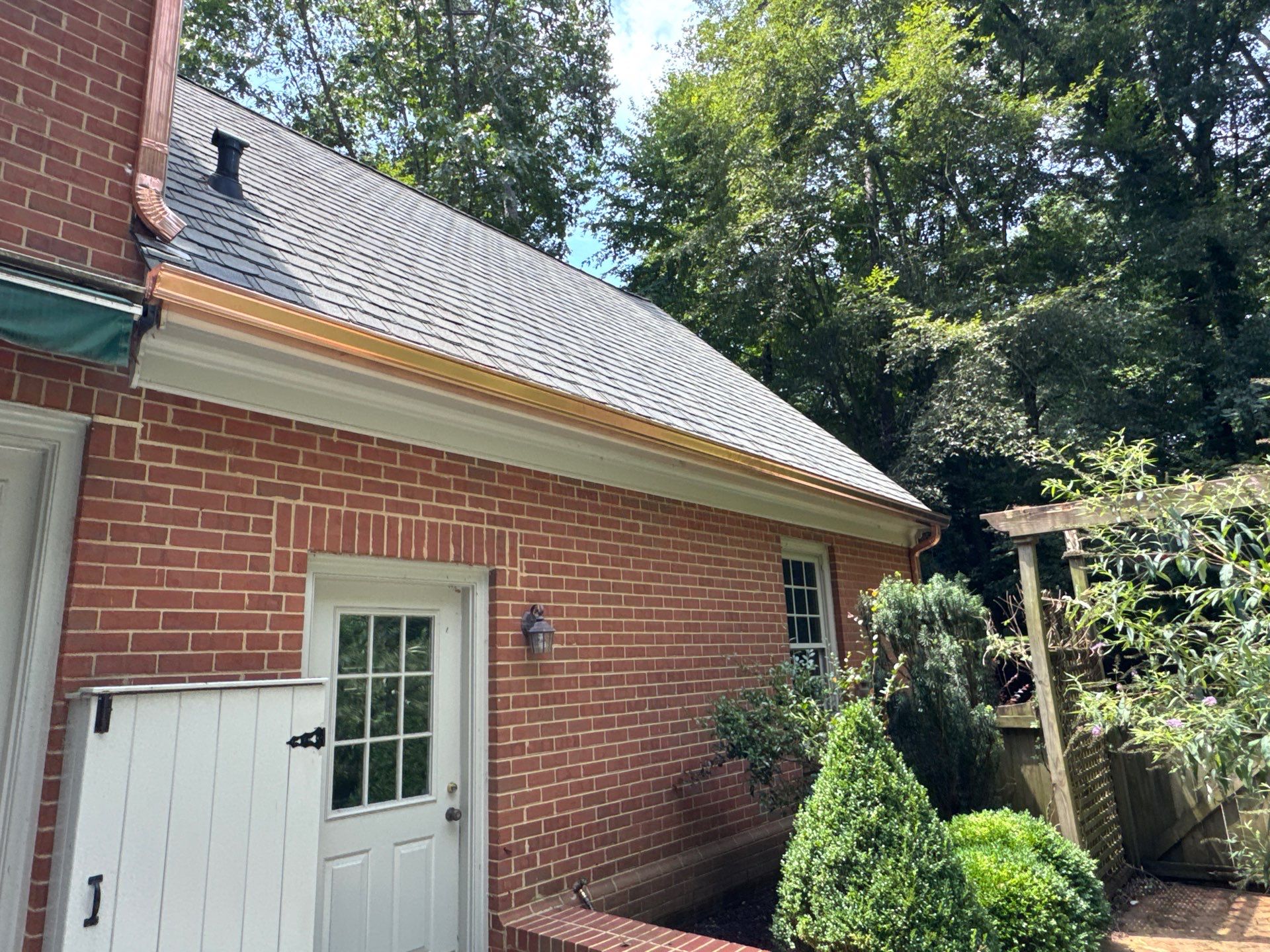 Premium Copper Gutter Replacement and Roof Wash in Midlothian by Cade Construction