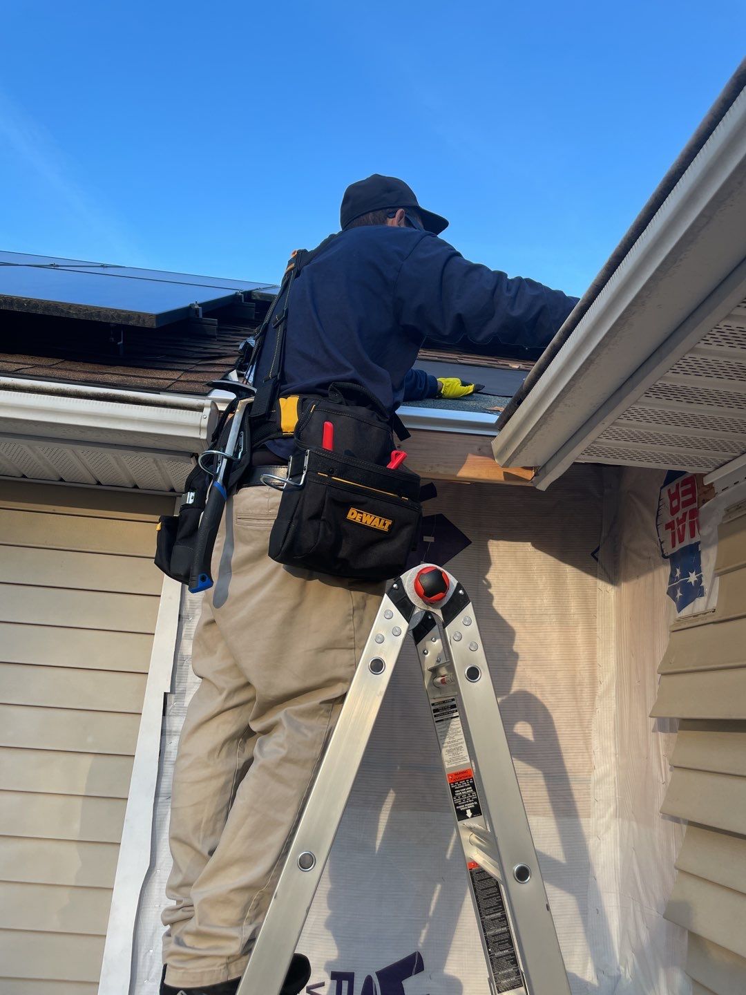 Siding Repair using Certainteed Mainsteet D4 and EPDM roof under deck by A Plus Exterior