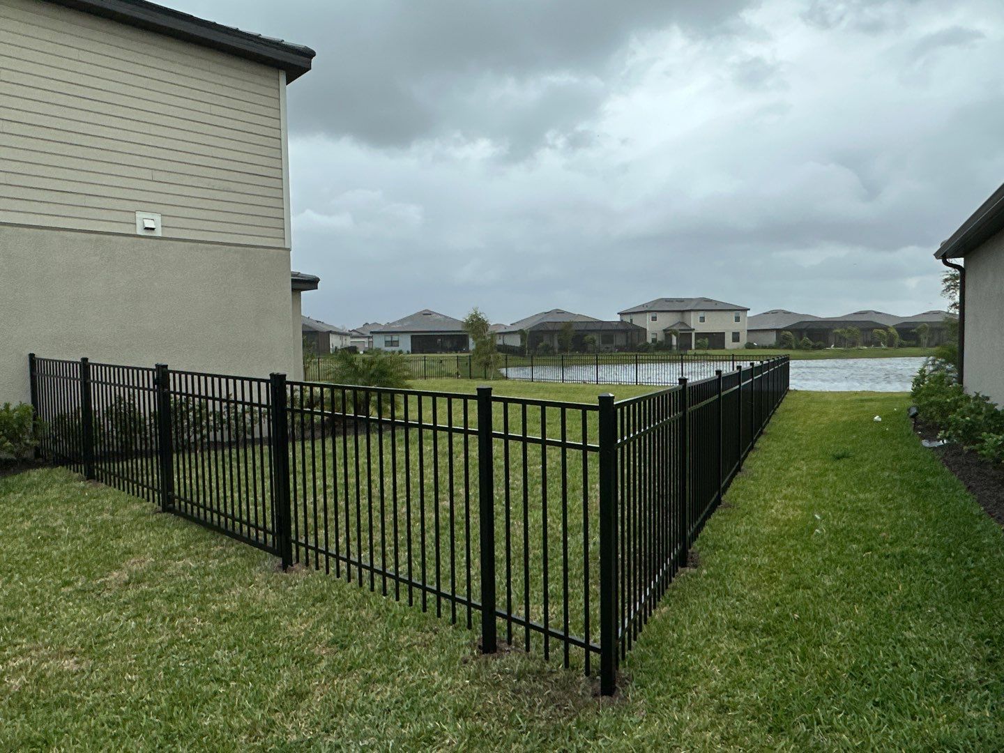 Aluminum Fence Installation using Black 3 Rail Aluminum Fence by Asap fence and gates, LLC
