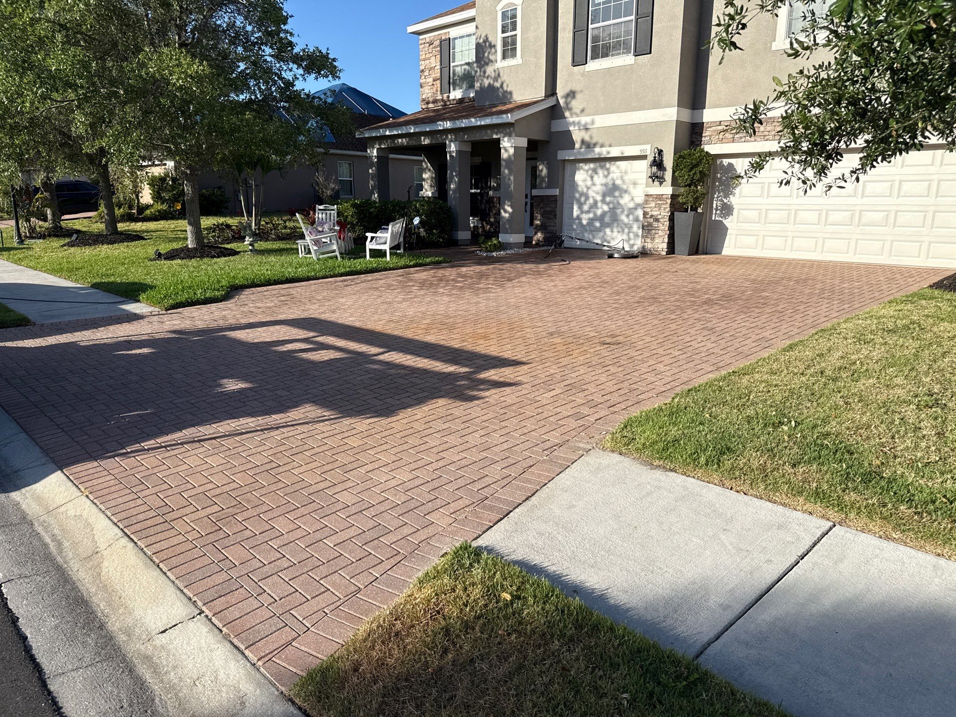 Paver Driveway & Sidewalk Cleaning | Oakleaf Hammock – Ellenton, FL by Sunshine AquaWash