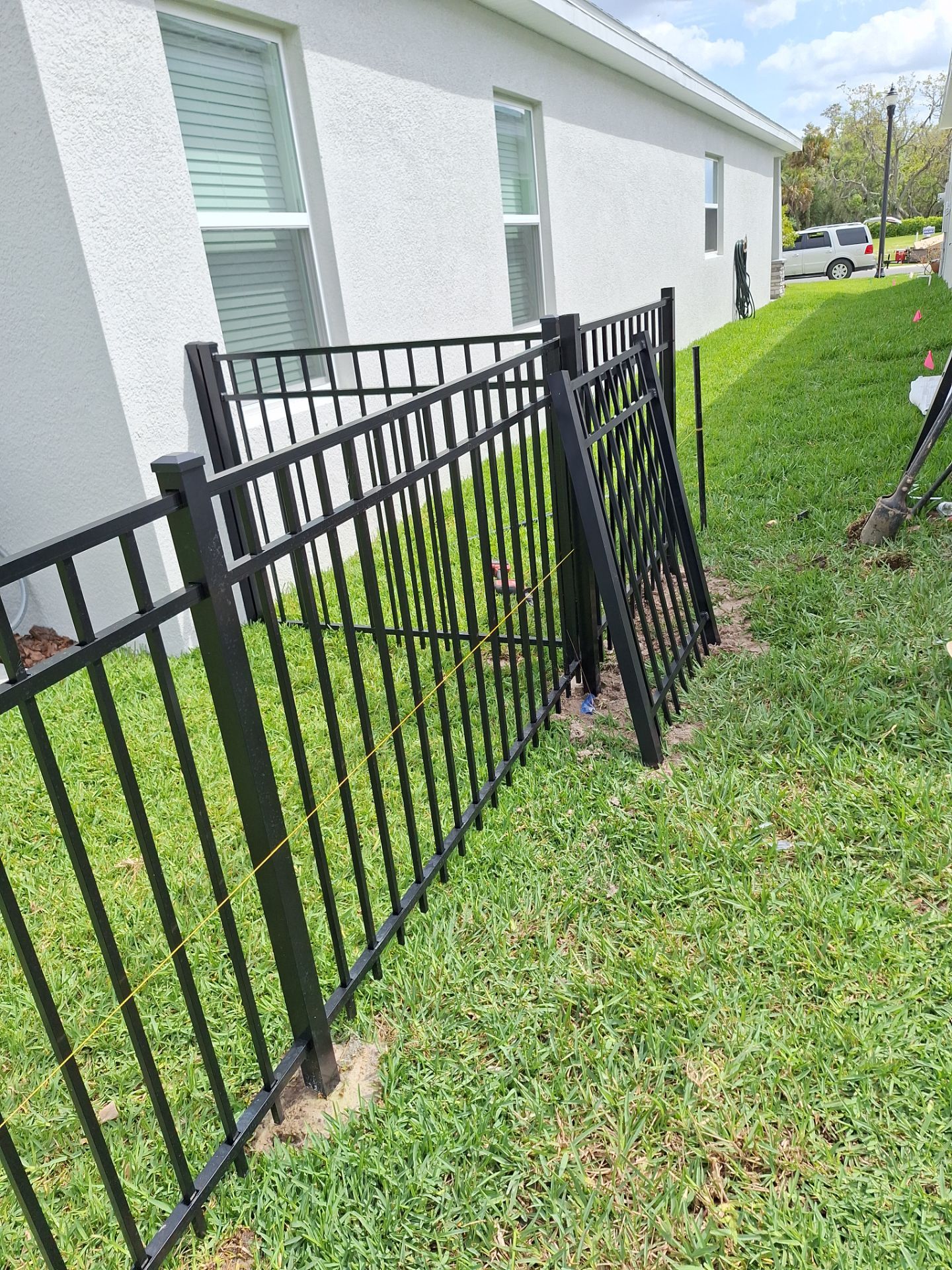 Aluminum Fence Installation using Black 3 Rail Aluminum Fence by Asap fence and gates, LLC
