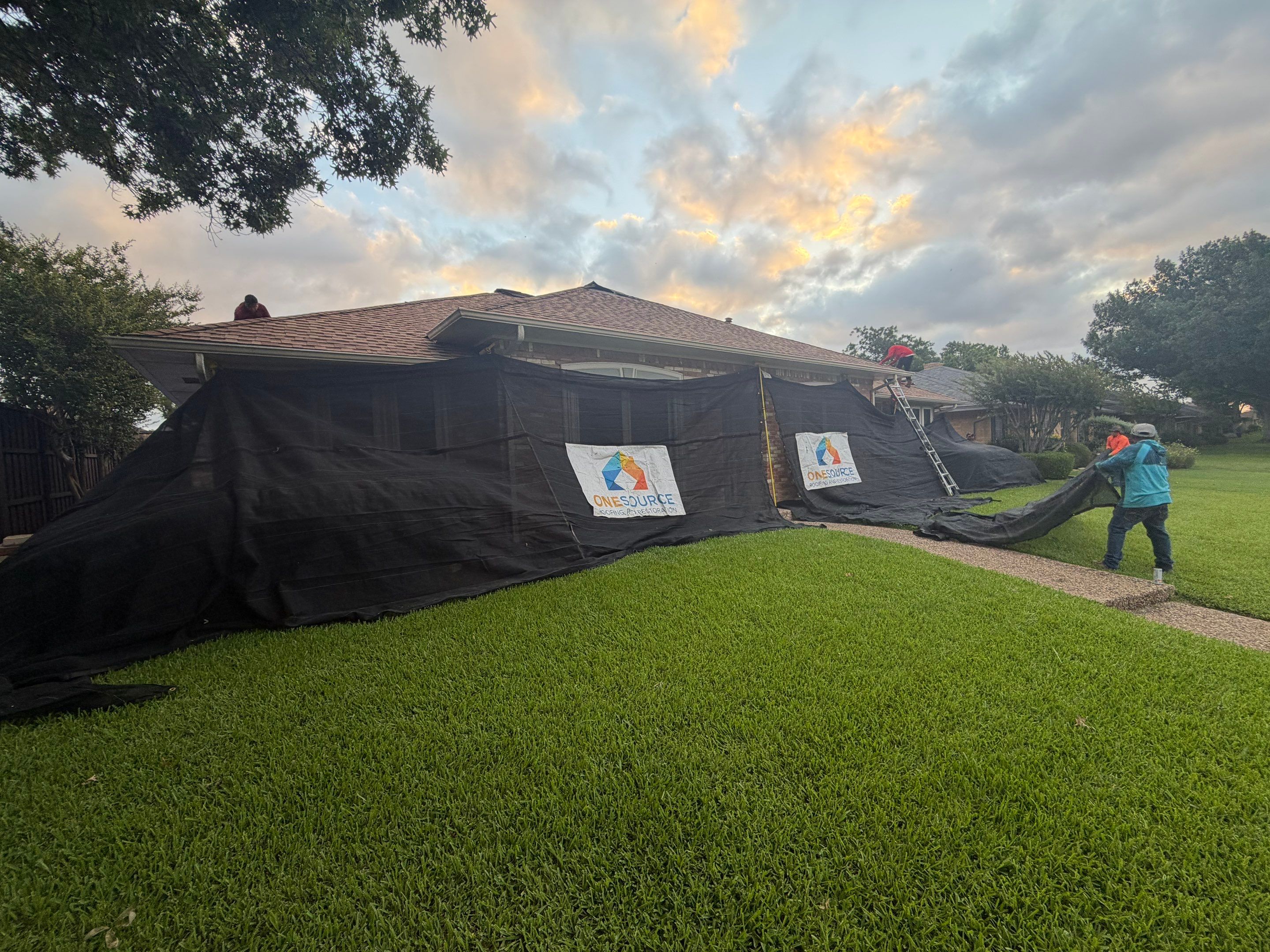 Residential Roofing Installation using Malarkey Highlander Natural Wood by OneSource Roofing and Restoration