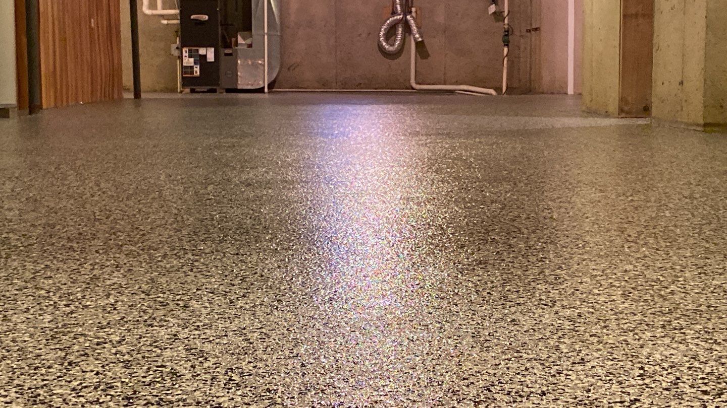 Basement Floor Color is Domino by Your1DayFloor.com