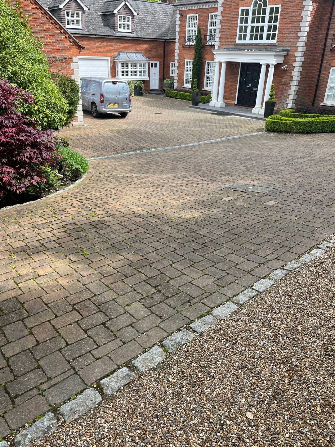 Driveway and stonework cleaning. using honda 21 ltr/min by Ges Exterior Cleaning ltd