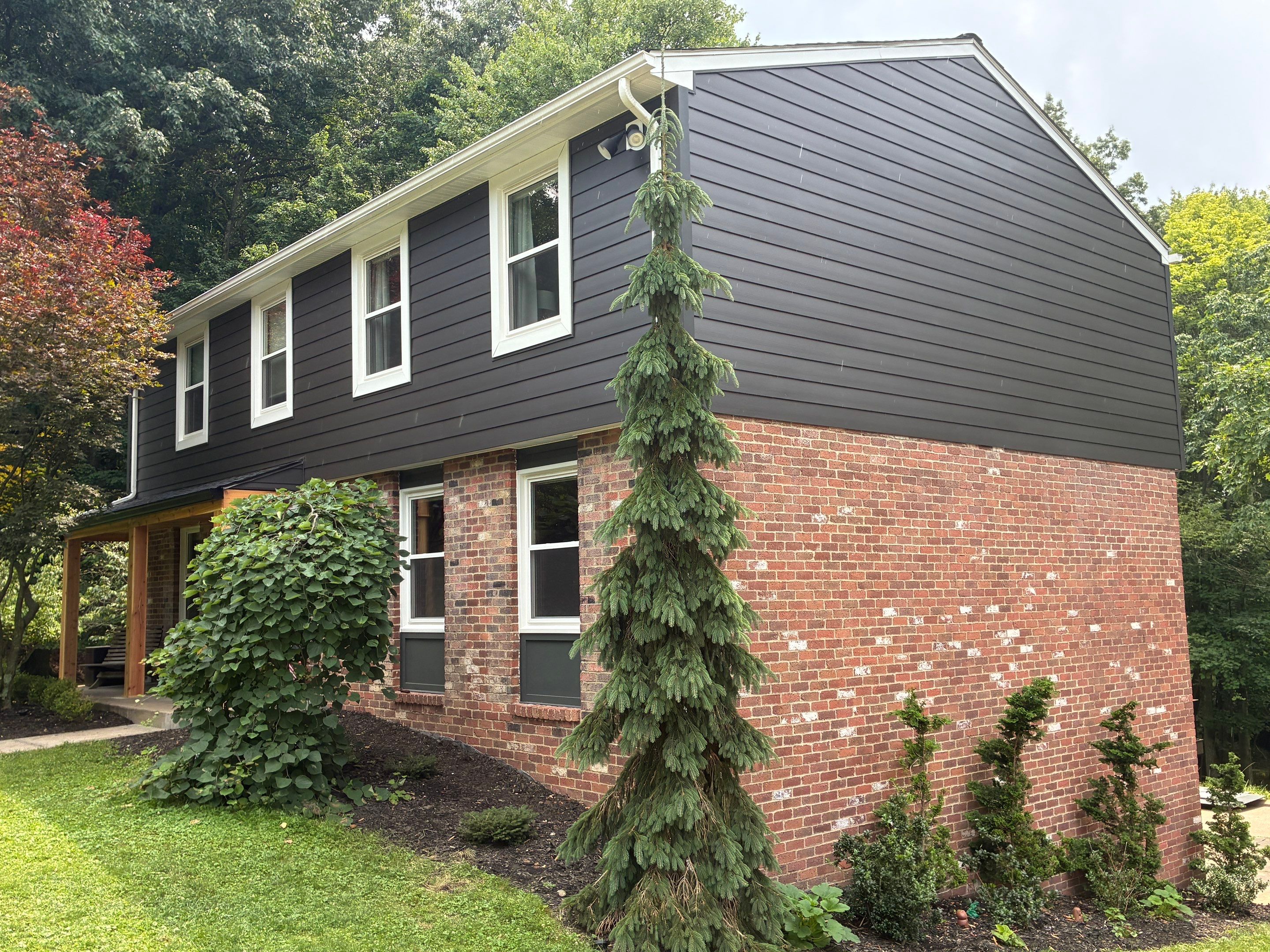 Ascend Siding Replacement and Custom Cedar Porch Renovation in Allison Park by Ideal Siding Pittsburgh