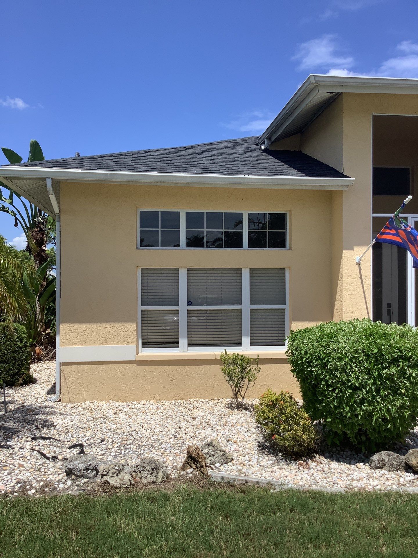 White Seamless Gutters Installation in North Fort Myers FL by Gutter Professors