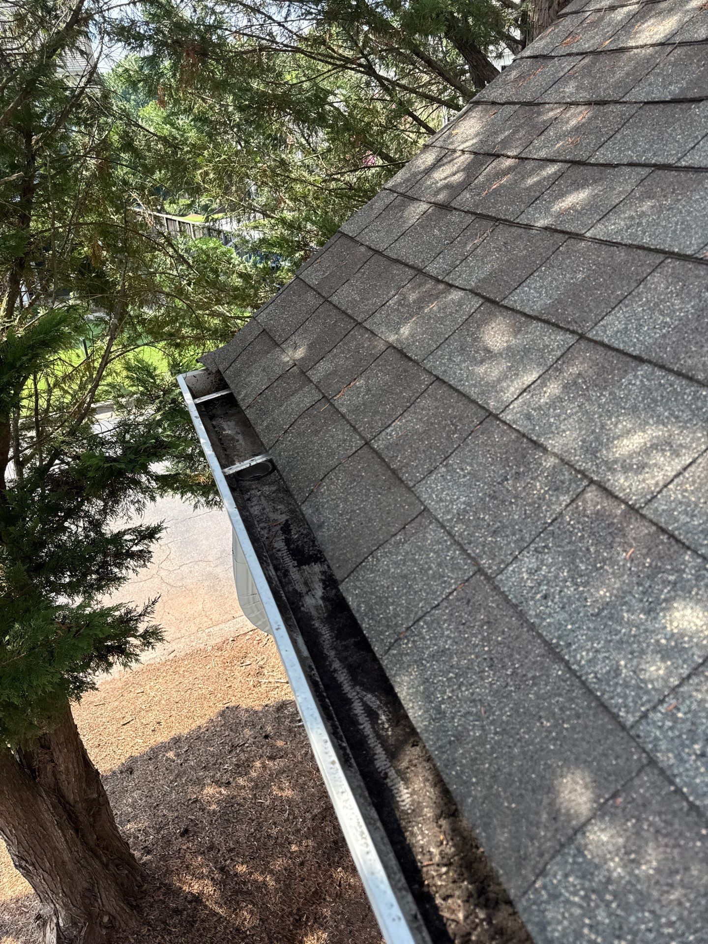 Commercial gutter cleaning Cary & Apex, NC after photo with clean gutters