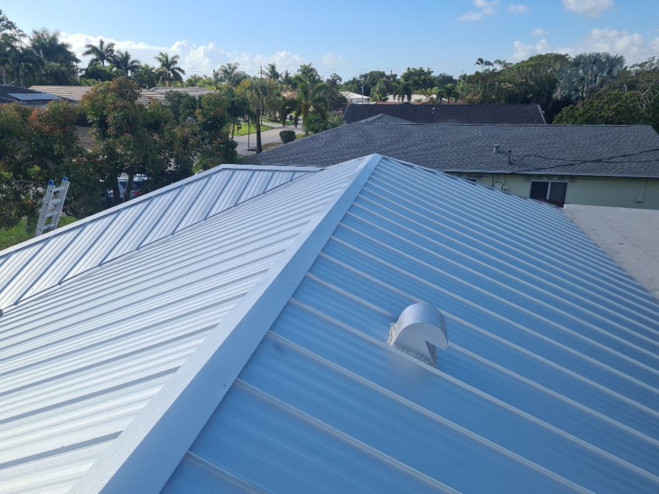 Residential Roofing Installation using 1" Nail strip metal roof by BLUES BROTHERS ROOFING