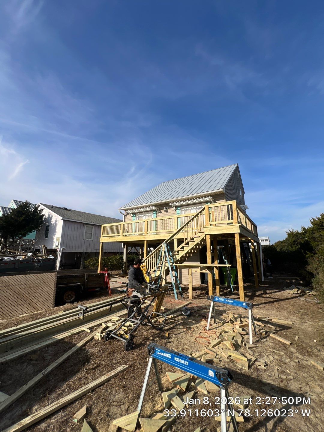 Deck Construction in Oak Island, NC | Coastal Outdoor Living Project by RGR Construction and Roofing, LLC