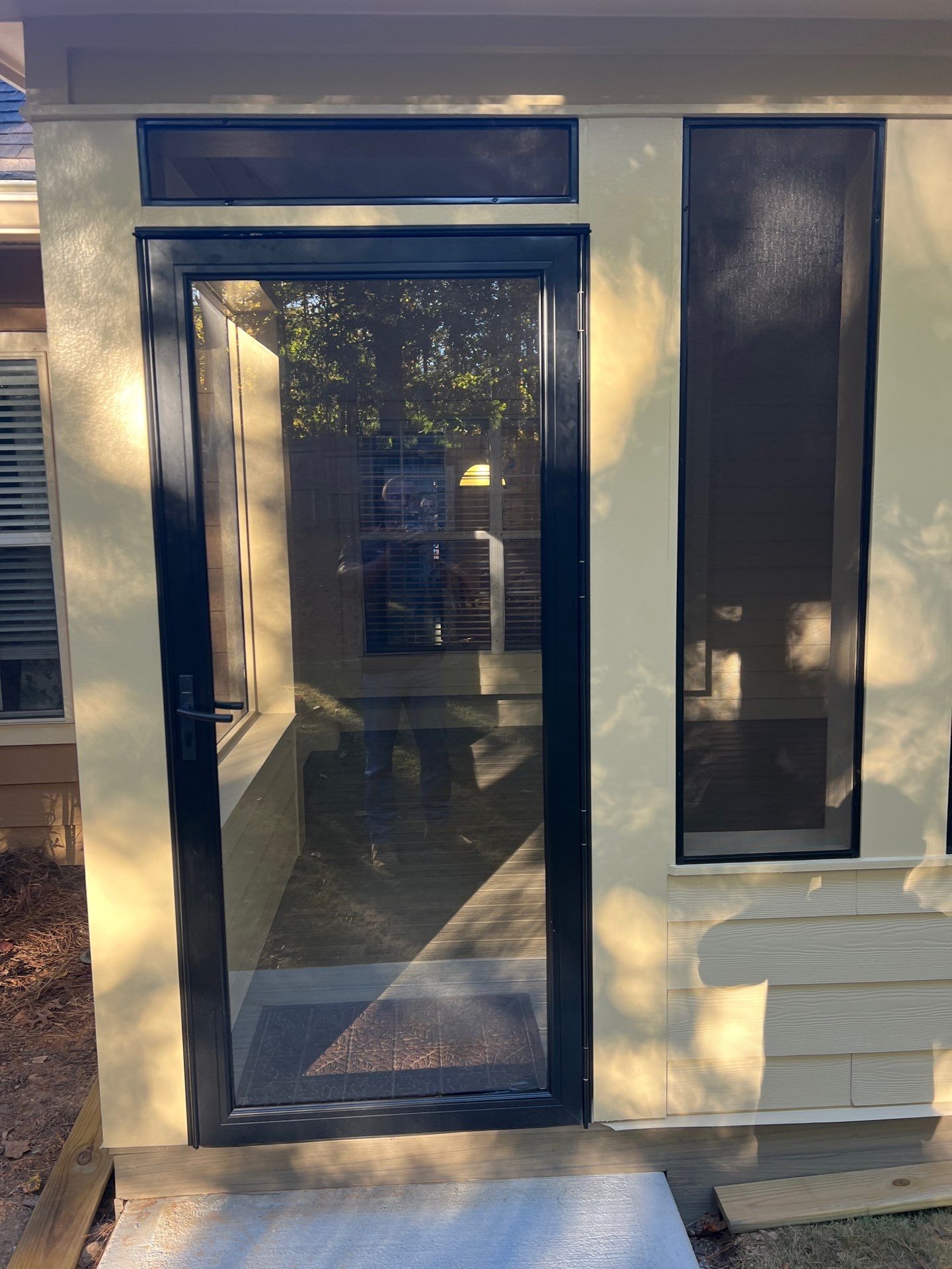 Trex Deck Build, Shed Roof Porch Install, and Door Replacement in Alpharetta, GA by Nelson Exteriors