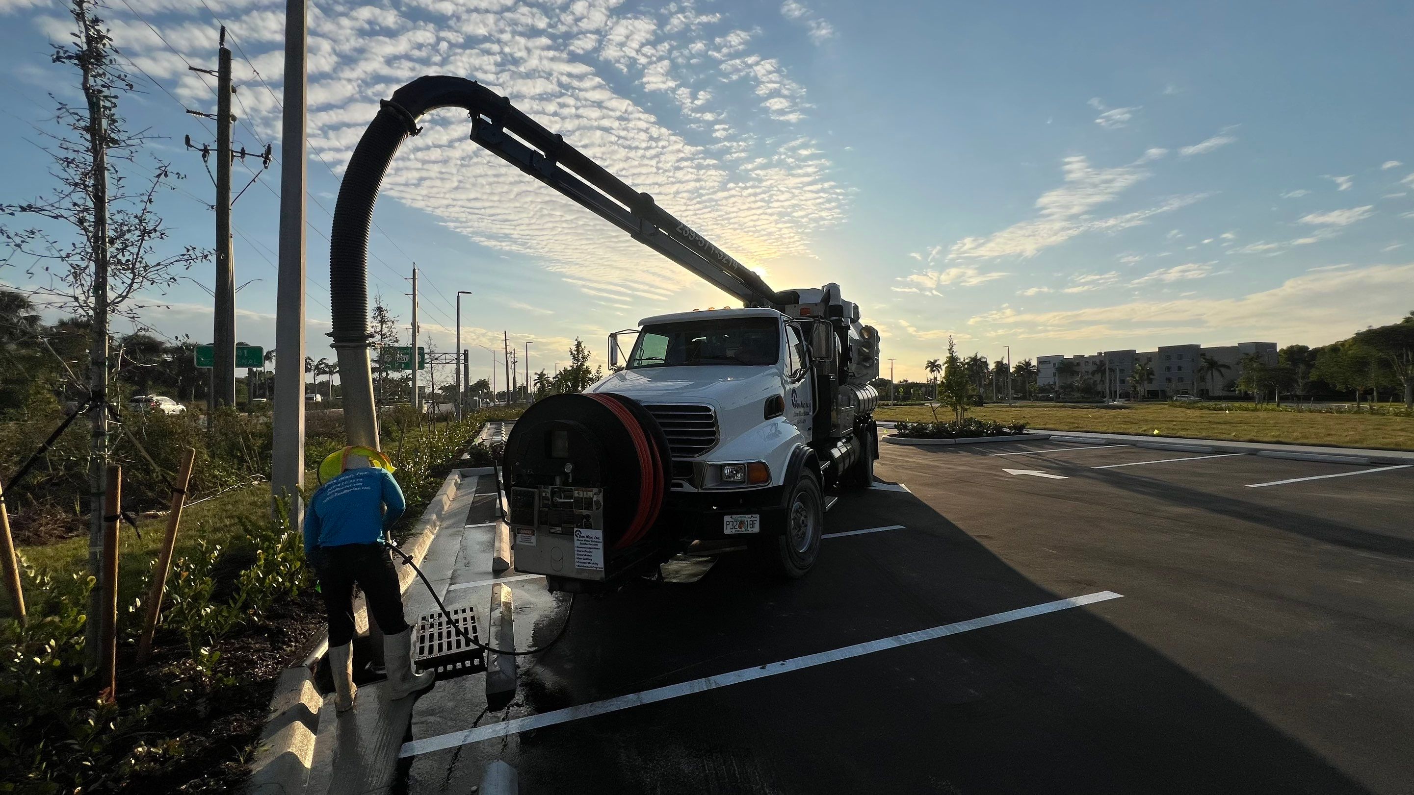 New Construction Commercial Parcel Stormwater System Cleaning by Don Mar, Inc. Storm Water Solutions