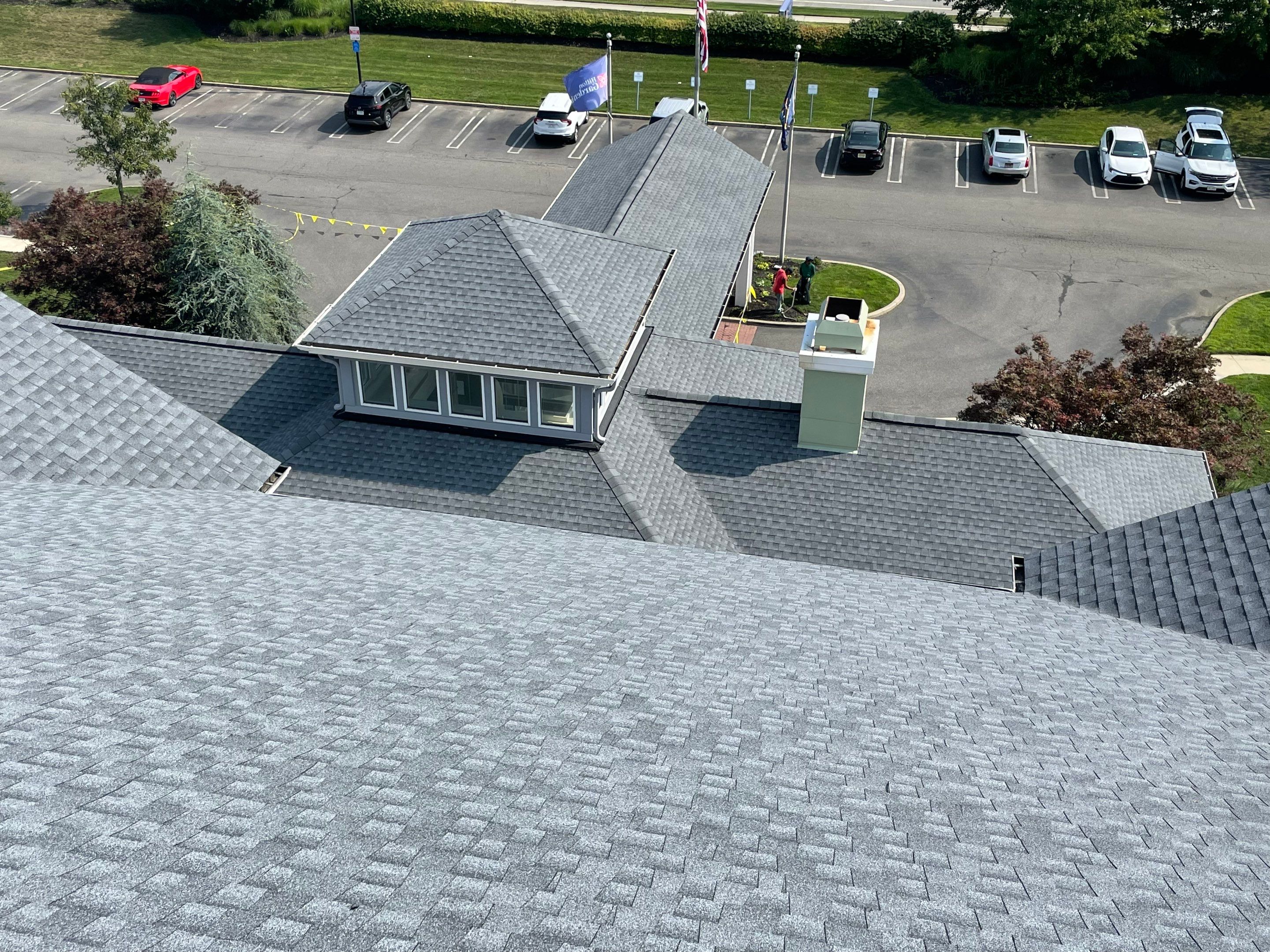 Commercial Roofing Installation using GAF Timberline / New Gutters and Downspouts by All Site Roofing
