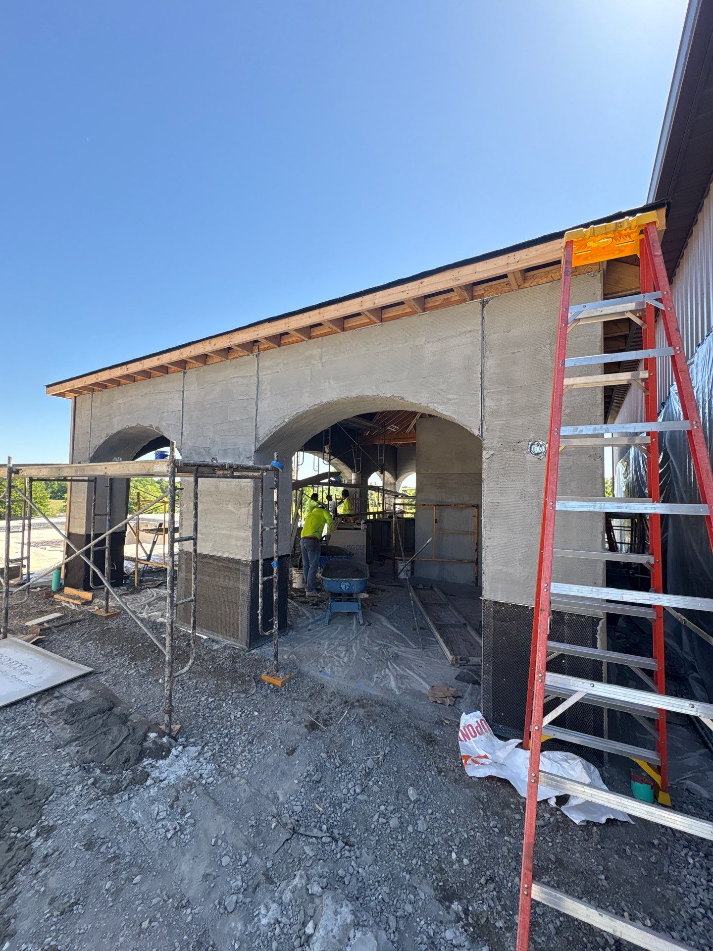 Custom Stucco Pool House and Pavilion Construction in Cross Plains by U.S. Exterior Solutions