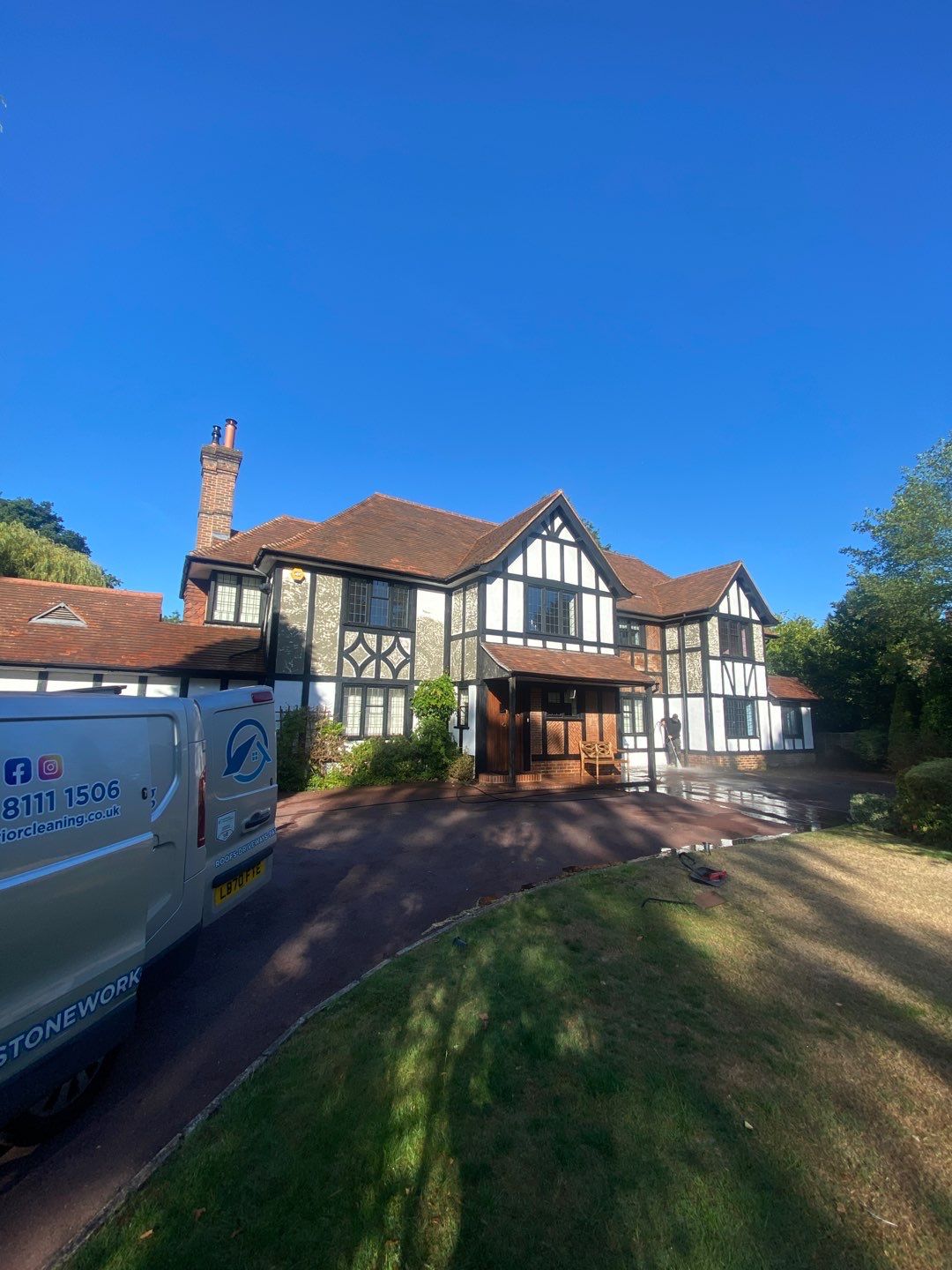 Roof Cleanin and tile repacement using Honda 15lpm Low Pressure Washing Machine by Ges Exterior Cleaning ltd