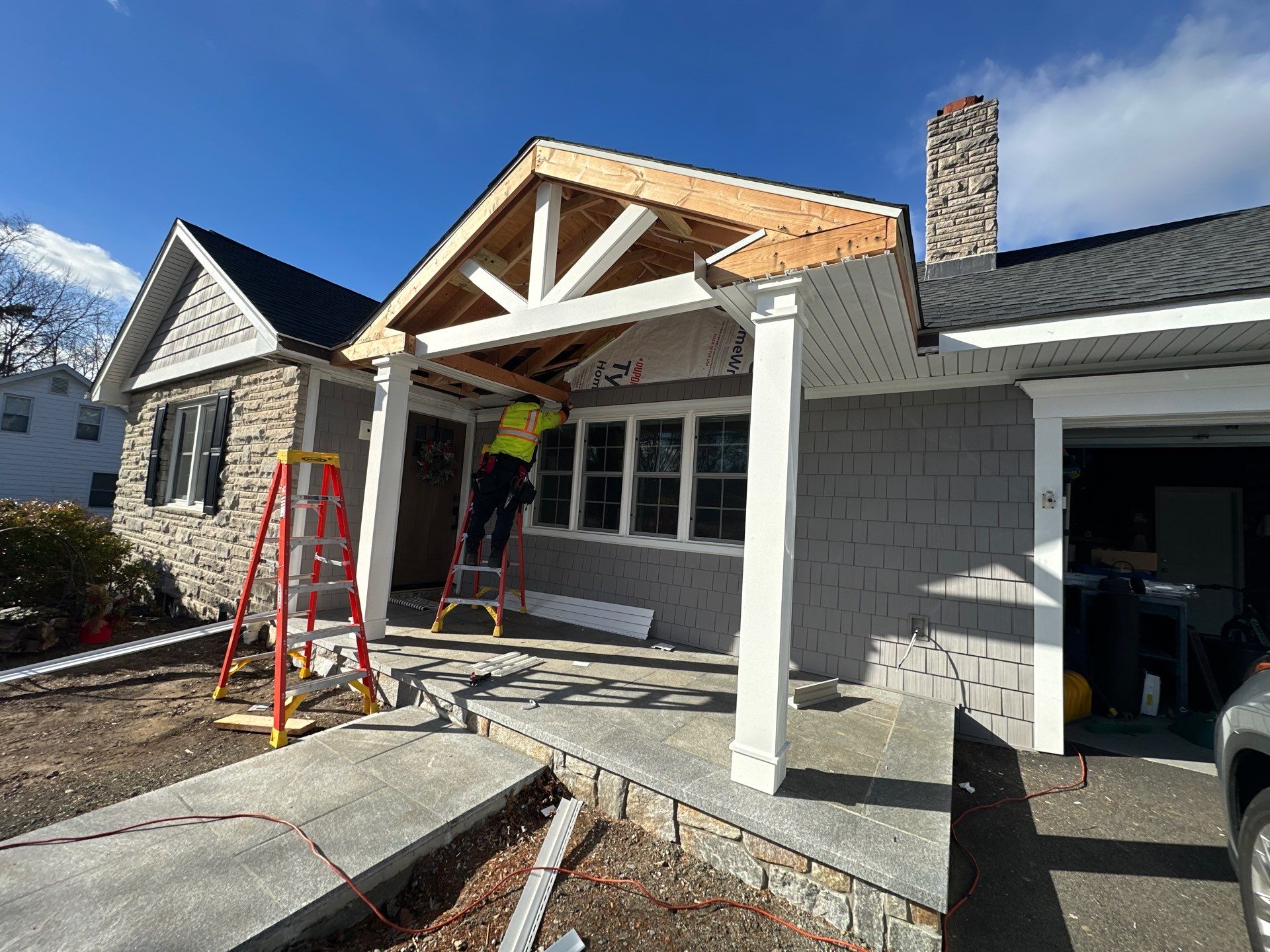 Siding Installation and Azek portico by A Plus Exterior