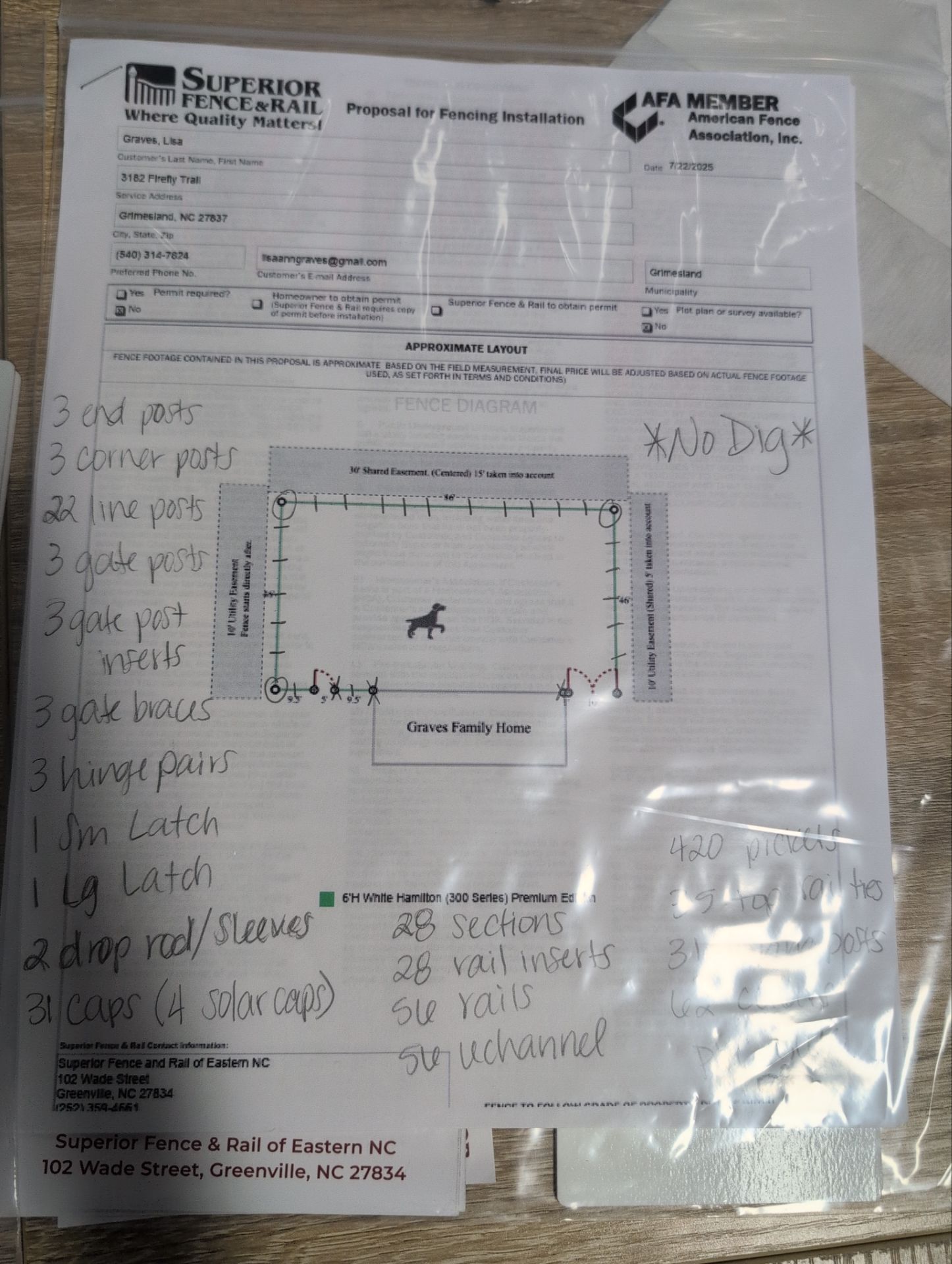 Hamilton Vinyl Privacy Project in Grimesland by Superior Fence and Rail