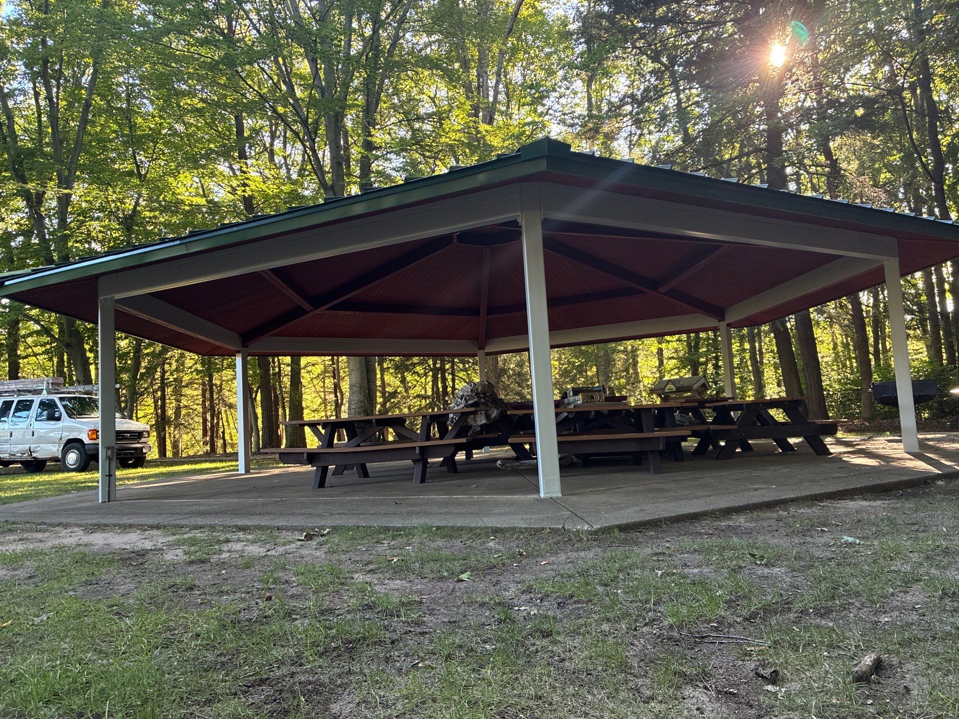 Grand Haven Park Pavilion Painting and Wood Ceiling Refinishing by Gordon Painting