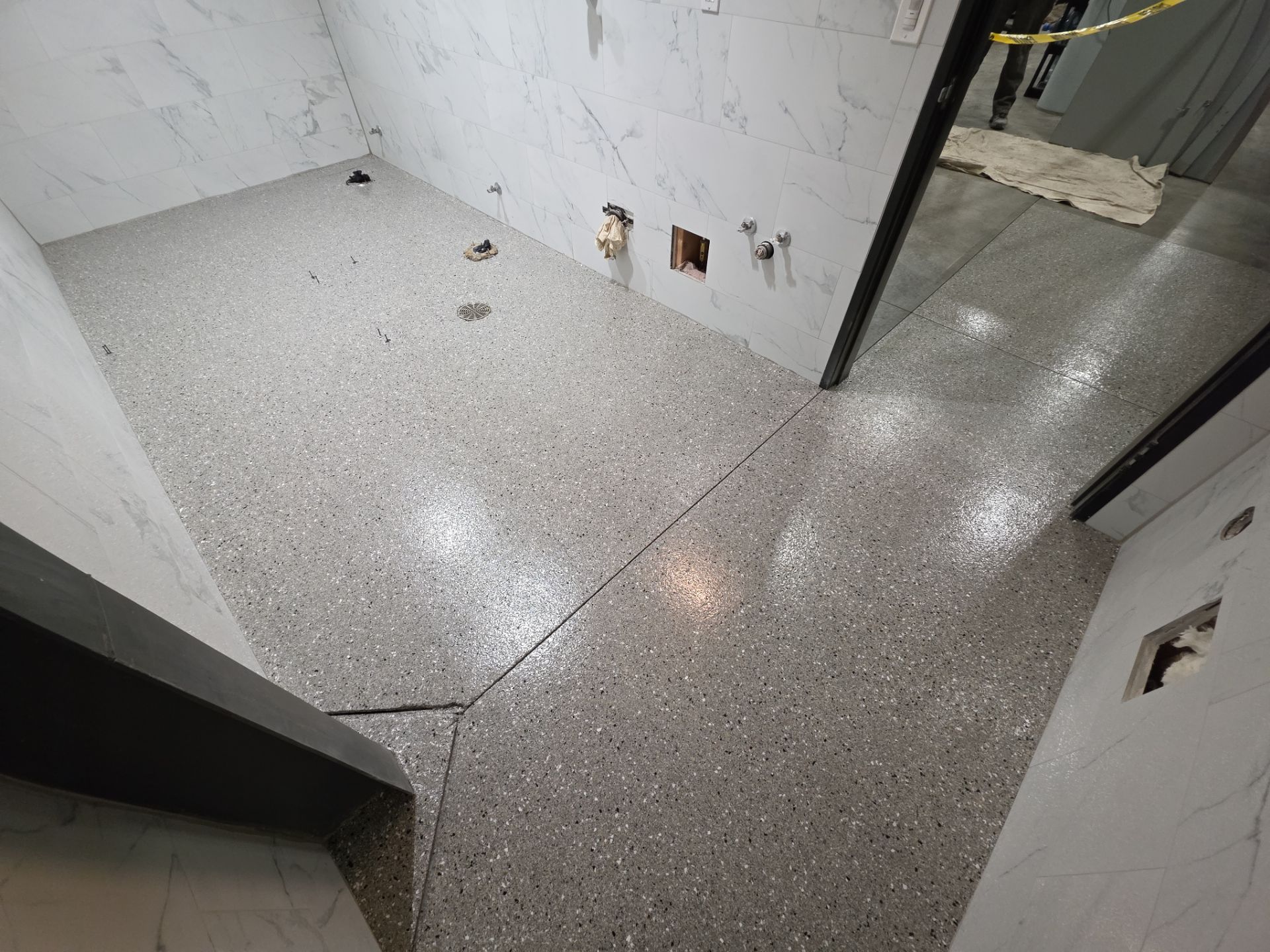 Bathroom Transformation  using Shale Hybrid by Croc Coatings, LLC