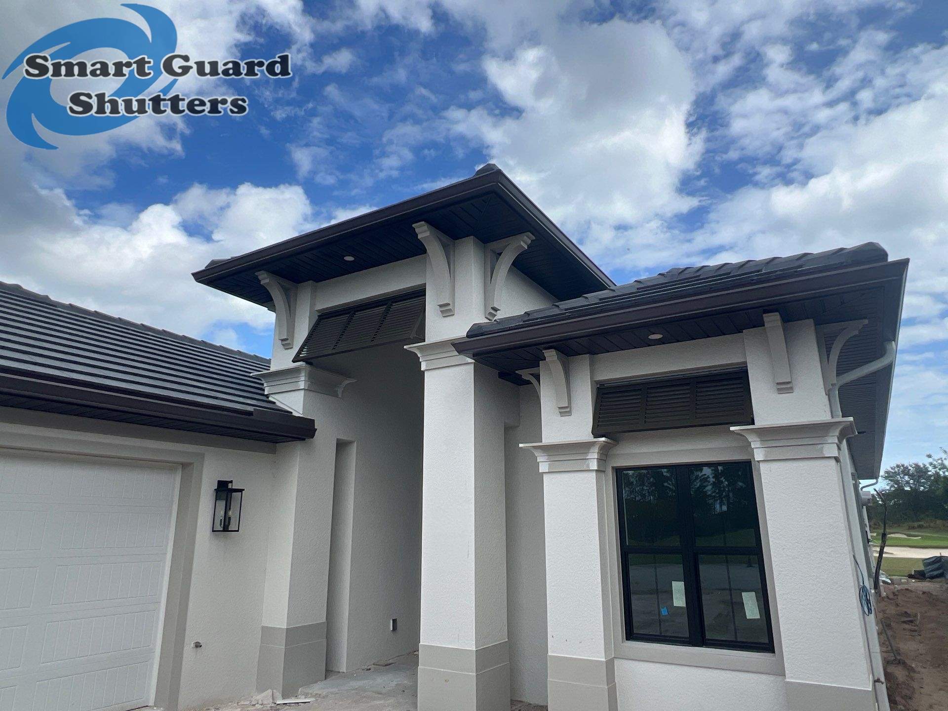 Decorative Bahamas in Brown Gray by Smart Guard Shutters