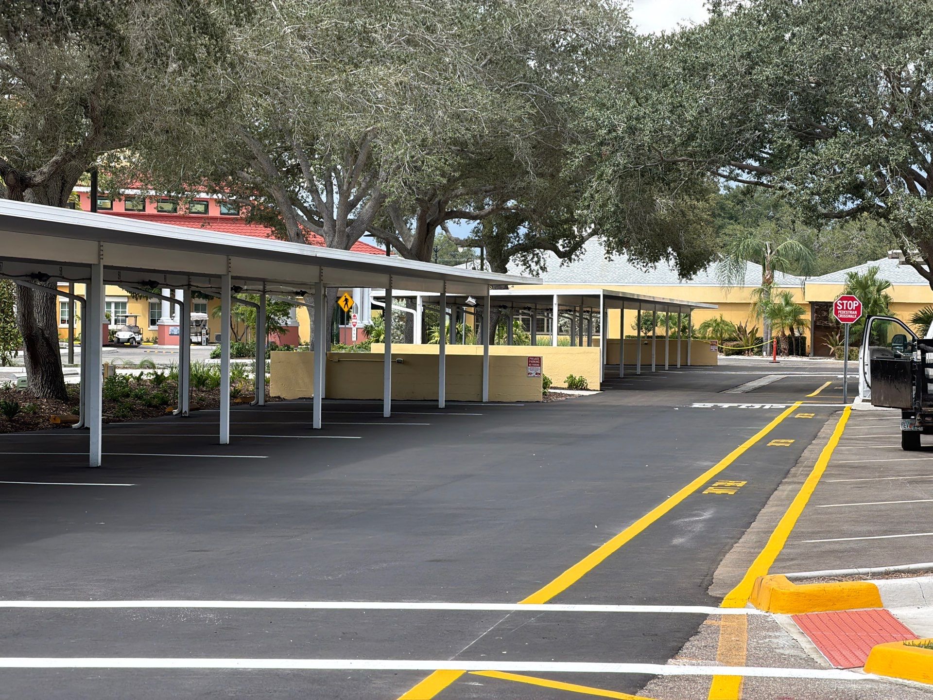 Comprehensive Parking Lot Mill and Overlay with Custom Line Striping in Venice by Everline Coatings & Services - Southwest FL
