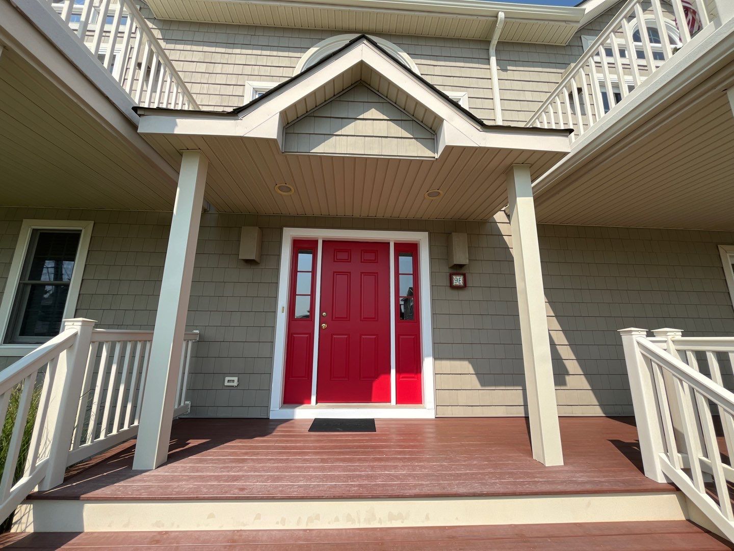 Front Door and Sidelight Refinishing and Painting in Avalon New Jersey by FreshCoat Works LLC