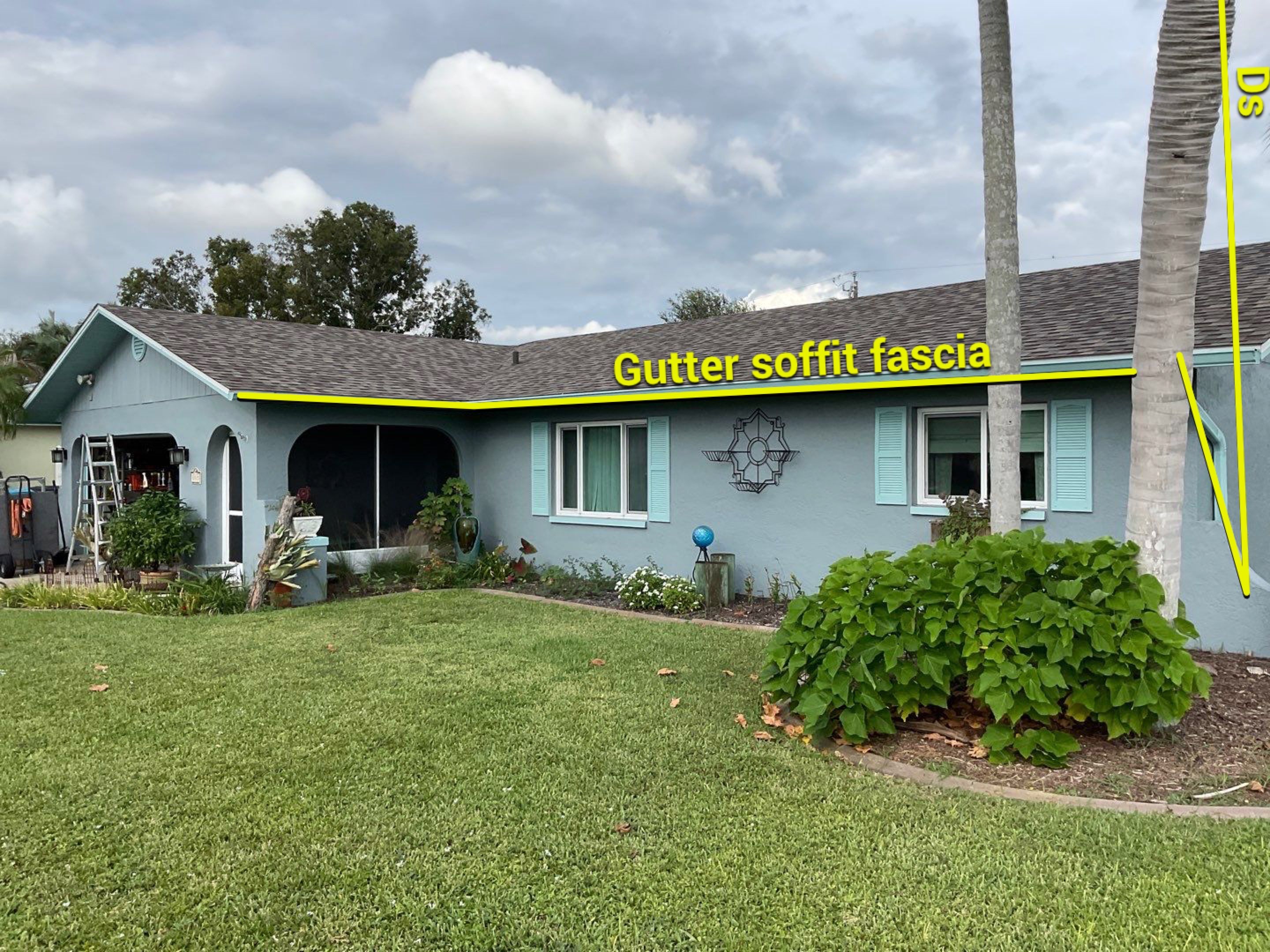 Soffit and Fascia Installation using White Vinyl Soffit in Cape Coral FL by Gutter Professors