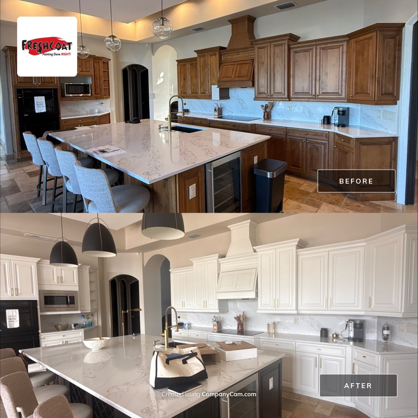 Two Tone Cabinets Repaint by Fresh Coat Painters