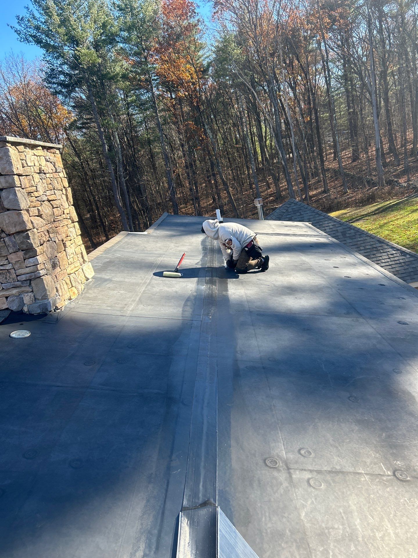 Complete House & Barn Roof with 13 Skylight Reflashing + EPDM Repairs by Mighty Dog Roofing of Greater Middlesex County