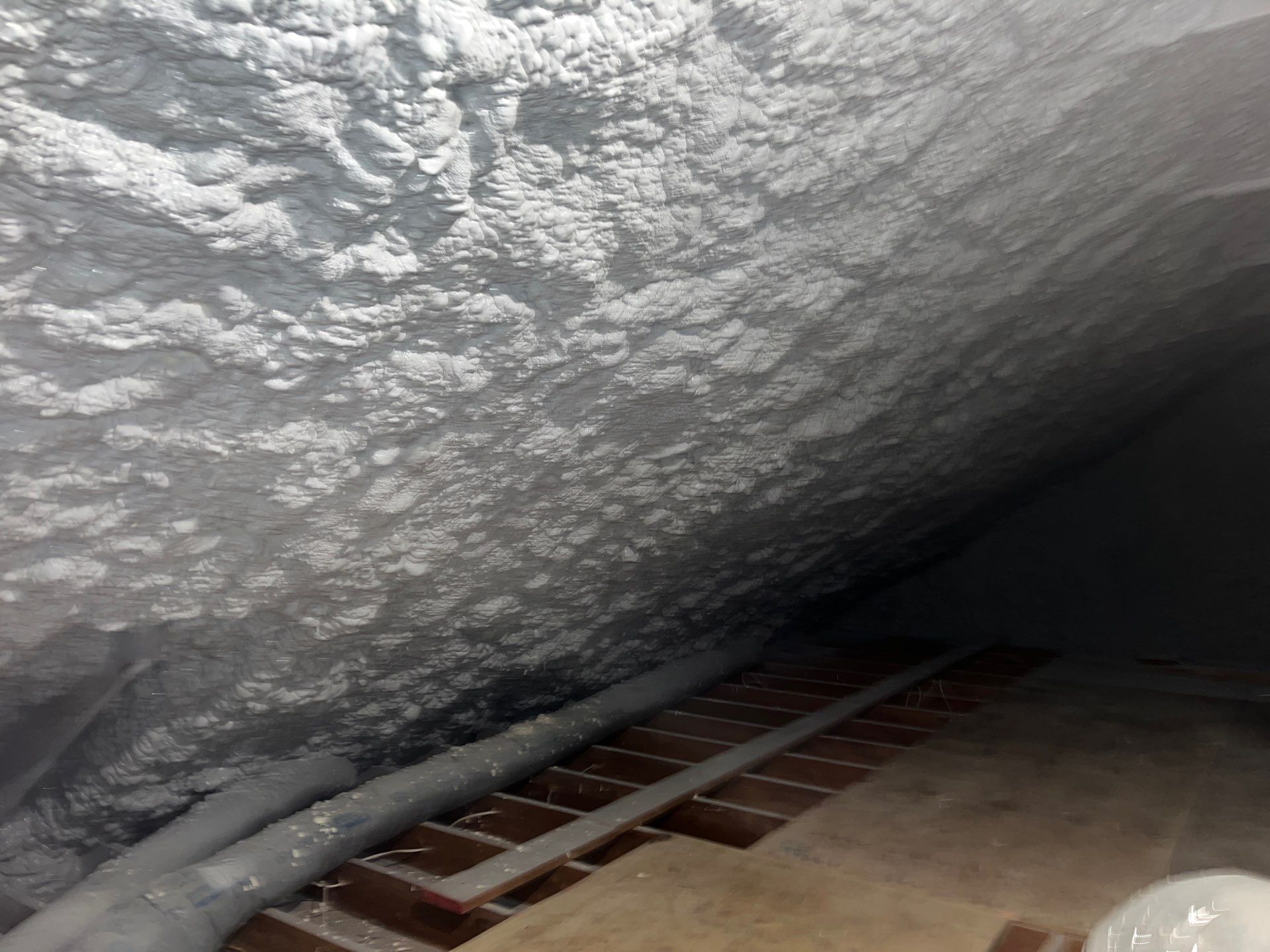 Basement Exterior Walls using Closed Cell Spray Foam by NYS Foam & Energy