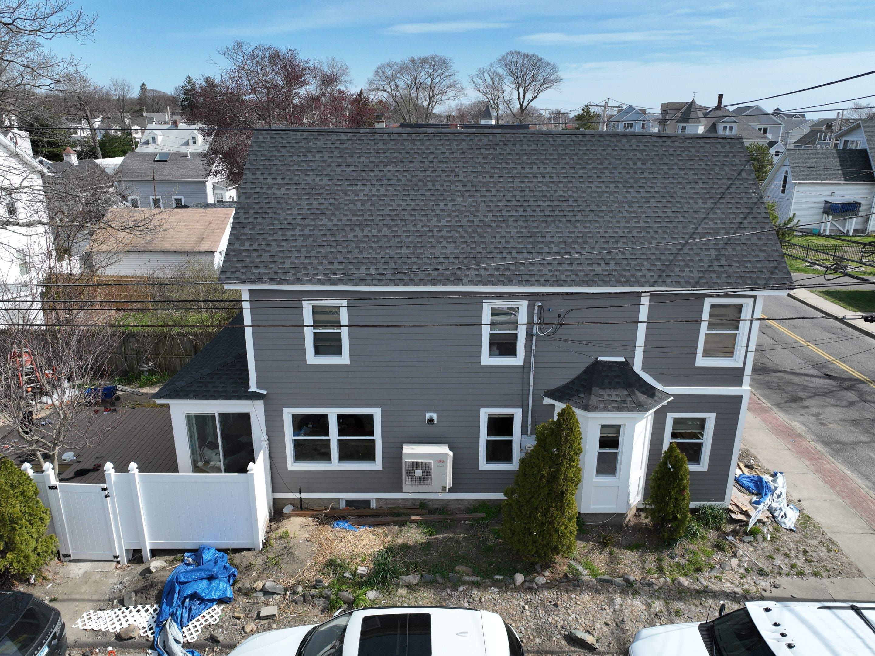 Siding Installation using Hardie Plank Aged Pewter by A Plus Exterior