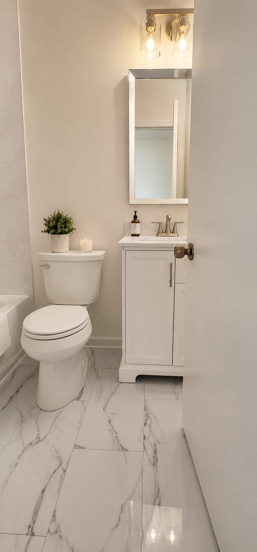 Bright Marble-Inspired Bathroom Remodel - Beltsville, MD by Remodel Now