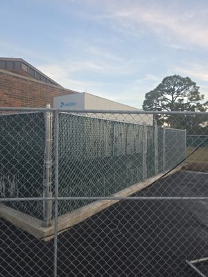 Commercial Chain Link Fence with Slats in Port Charlotte